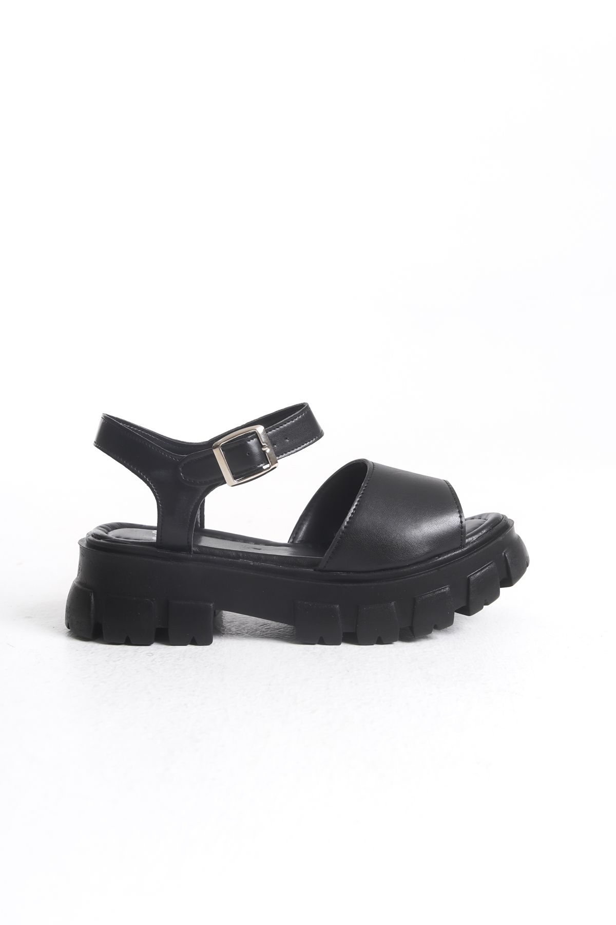 Pofi Shoes Bantlı Bilekten Bağlamalı Yüksek Taban Günlük Sandalet