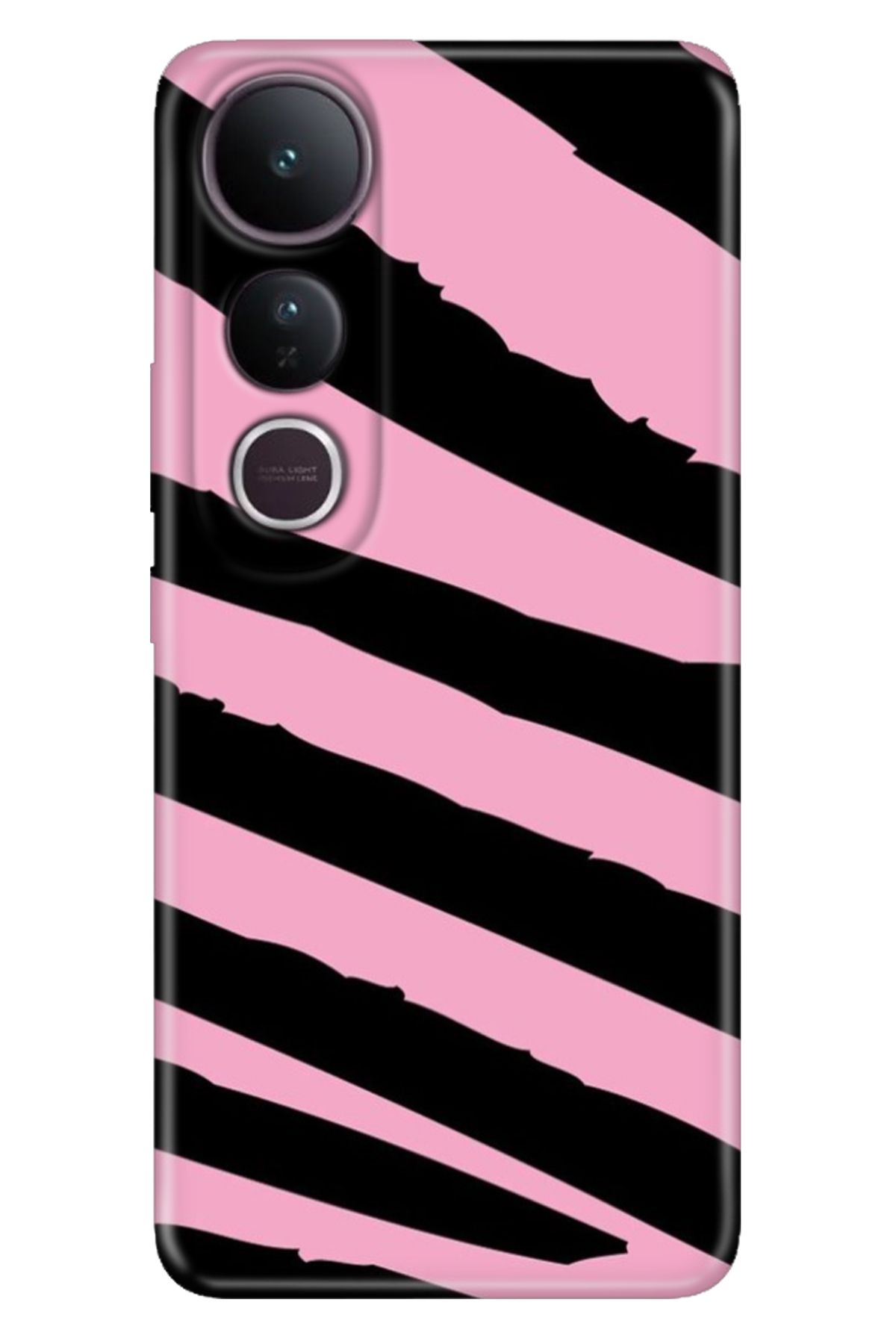 Cekuonline Vivo V50 Lite 5g Kılıf Tema Art Desenli Baskılı Silikon Pembe Siyah