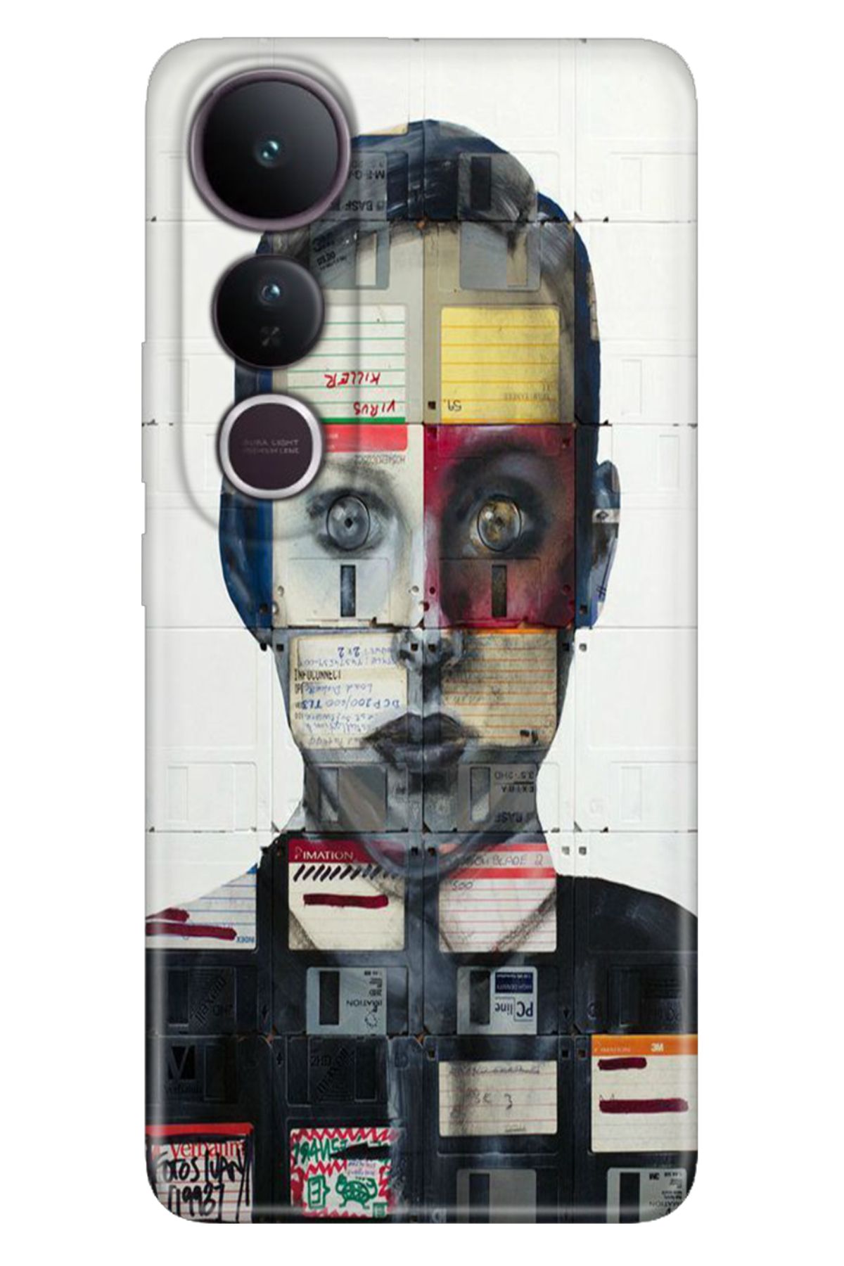 ADACASE Vivo V50 Lite 5G Kılıf Renkli Silikon Baskılı TPU Art Collage