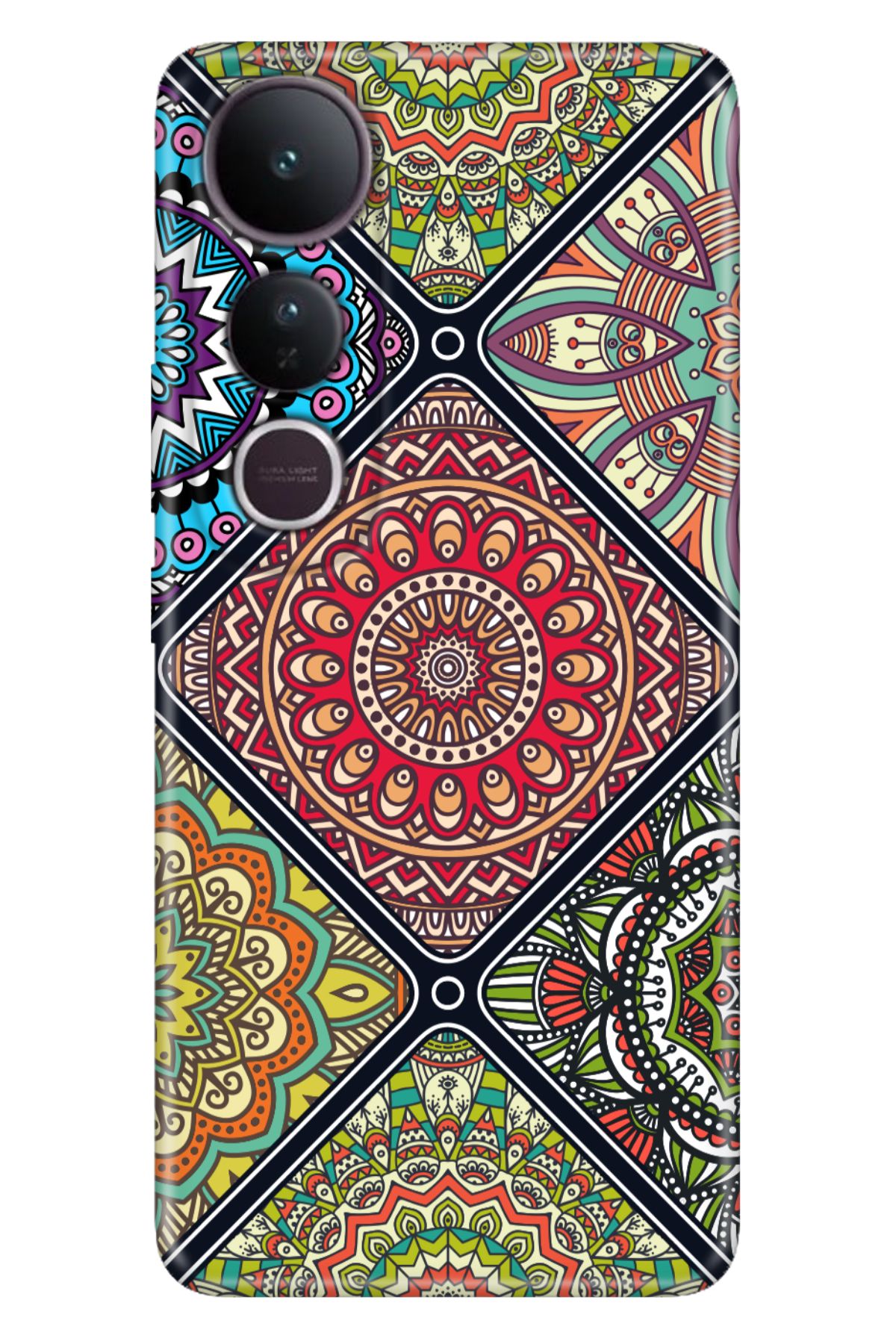 ADACASE Vivo V50 Lite 5G Kılıf Dekoratif Silikon Baskılı Kapak MVP Mandala