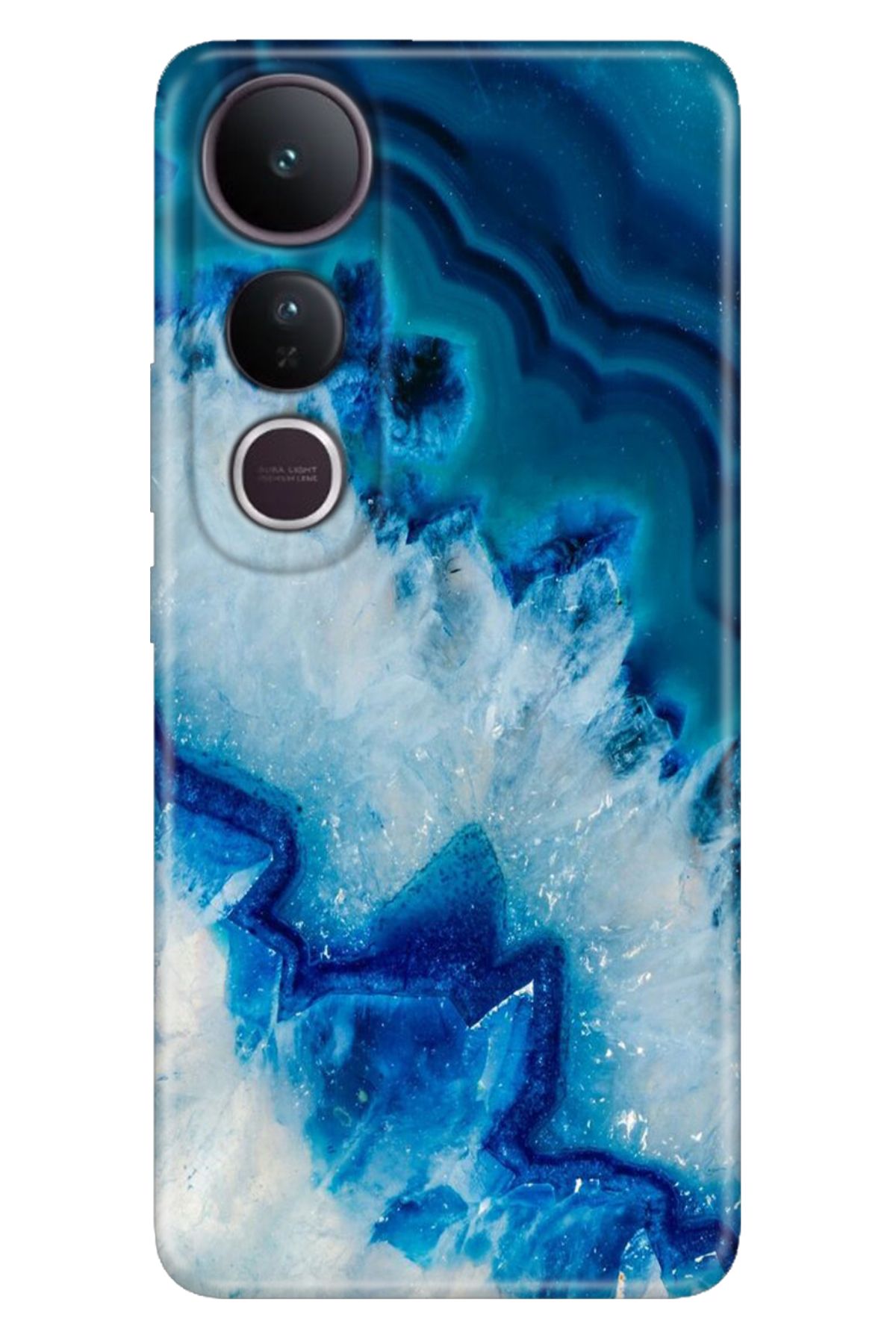 ADACASE Vivo V50 Lite 5G Kılıf Dekoratif Silikon Baskılı Kapak Koyu Ametist