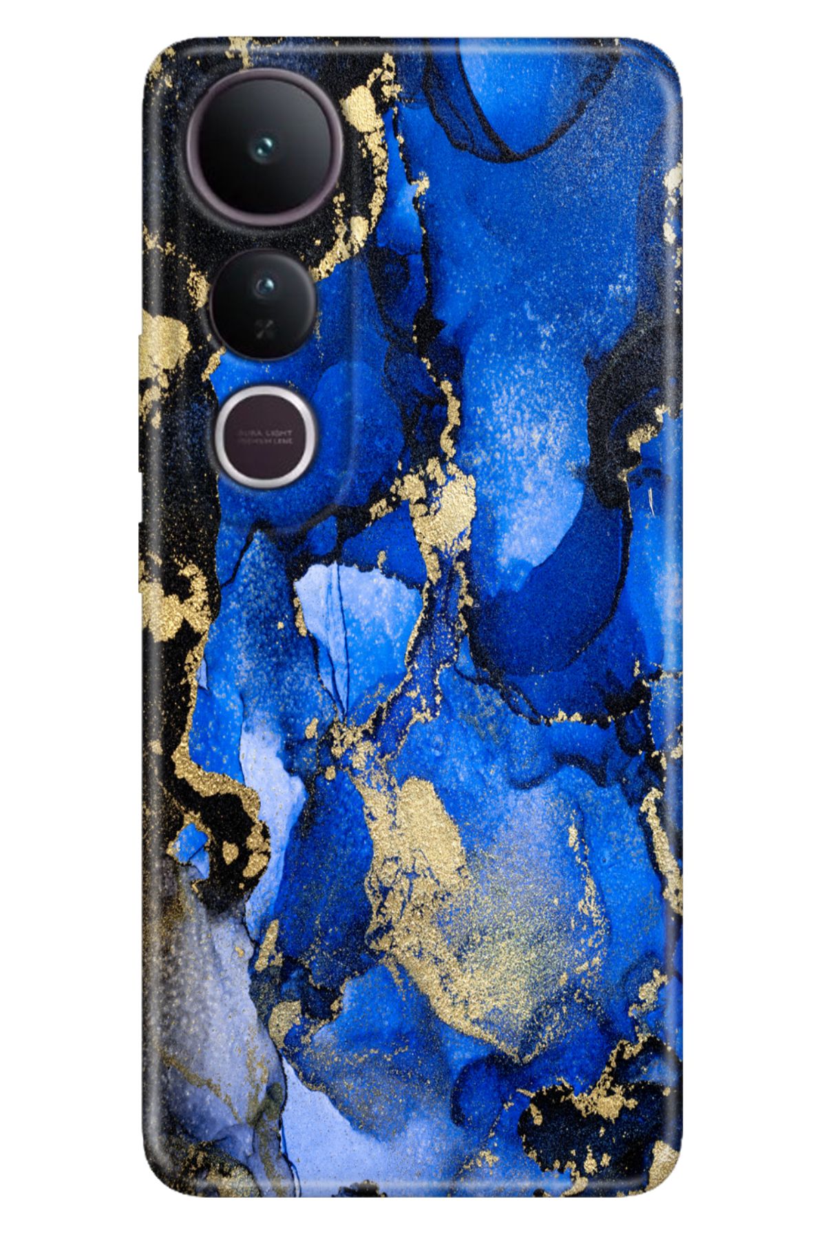 ADACASE Vivo V50 Lite 5G Kılıf Renkli Silikon Baskılı TPU Simli Ametist Taşı