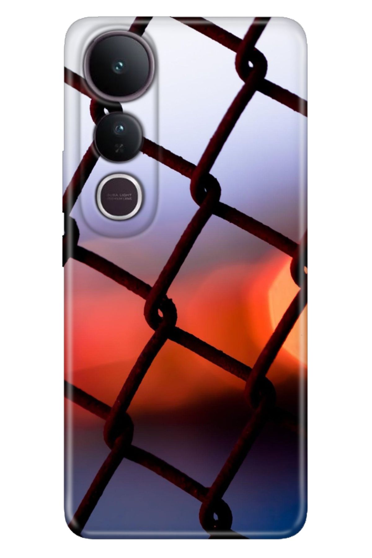 ADACASE Vivo V50 Lite 5G Kılıf Dekoratif Silikon Baskılı Kapak Günbatımı Örgü