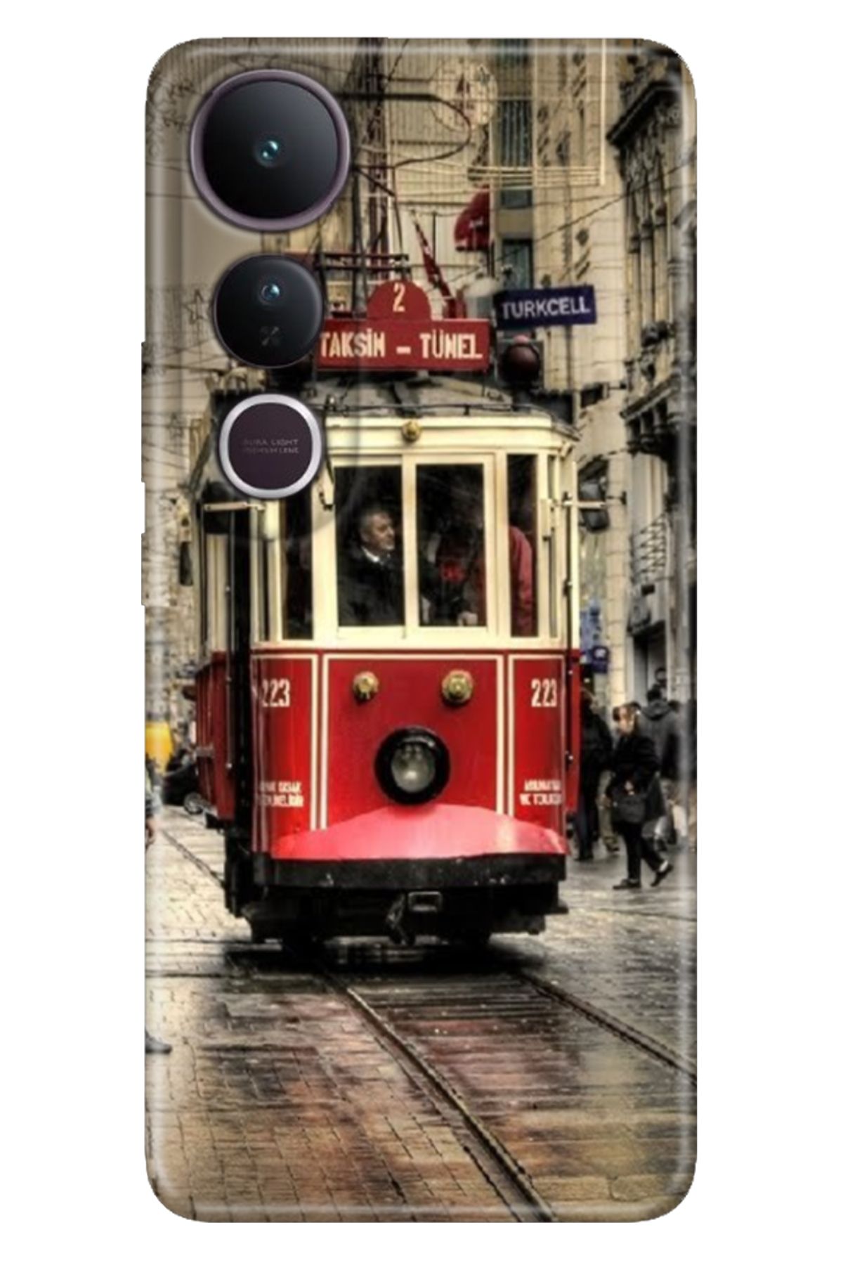 ADACASE Vivo V50 Lite 5G Kılıf Renkli Silikon Baskılı TPU İstiklal Taksim