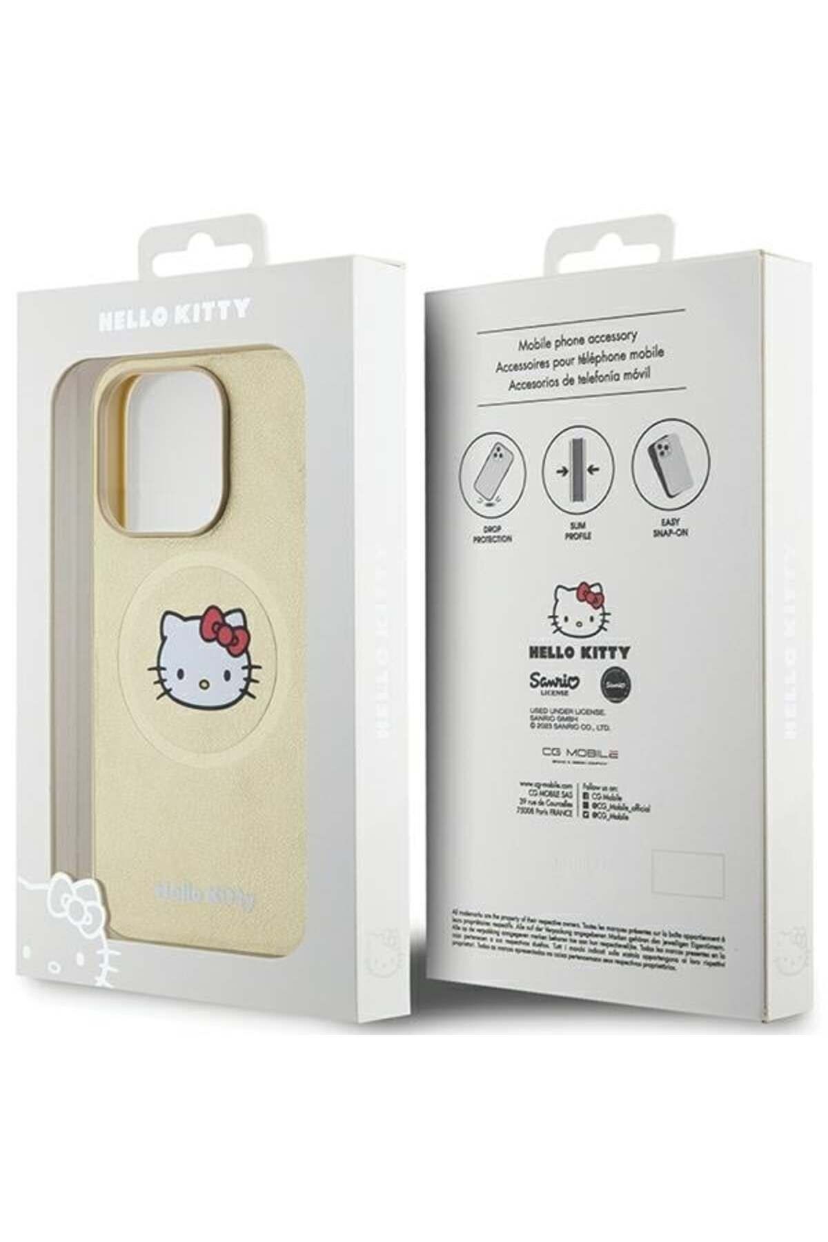 Hello Kitty-Case for iPhone 13 Pro Max, Hardcase Leather Kitty Head MagSafe, Hello Kitty - Bej 7
