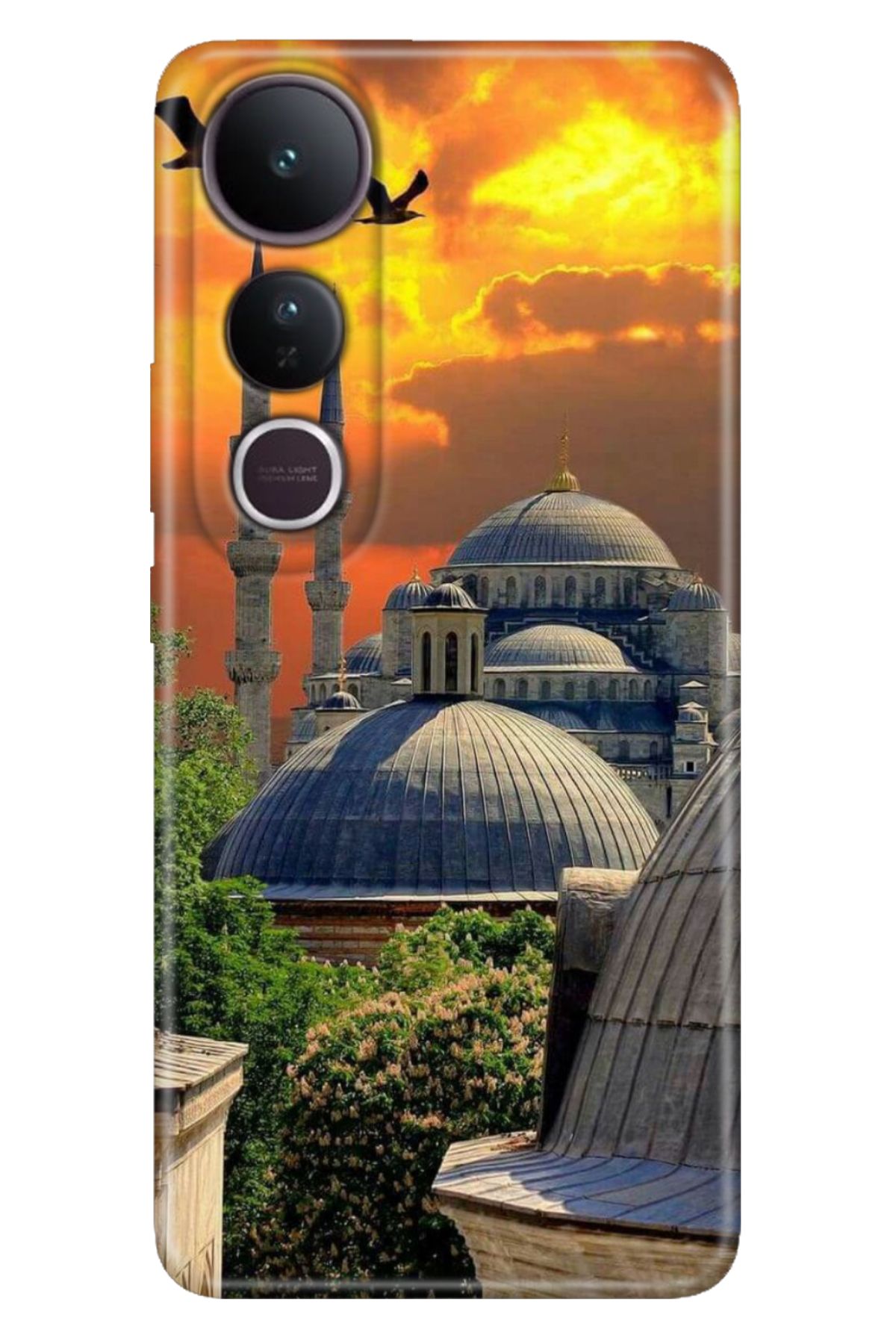 ADACASE Vivo V50 Lite 5G Kılıf Dekoratif Silikon Baskılı Kapak Kızılİstanbul