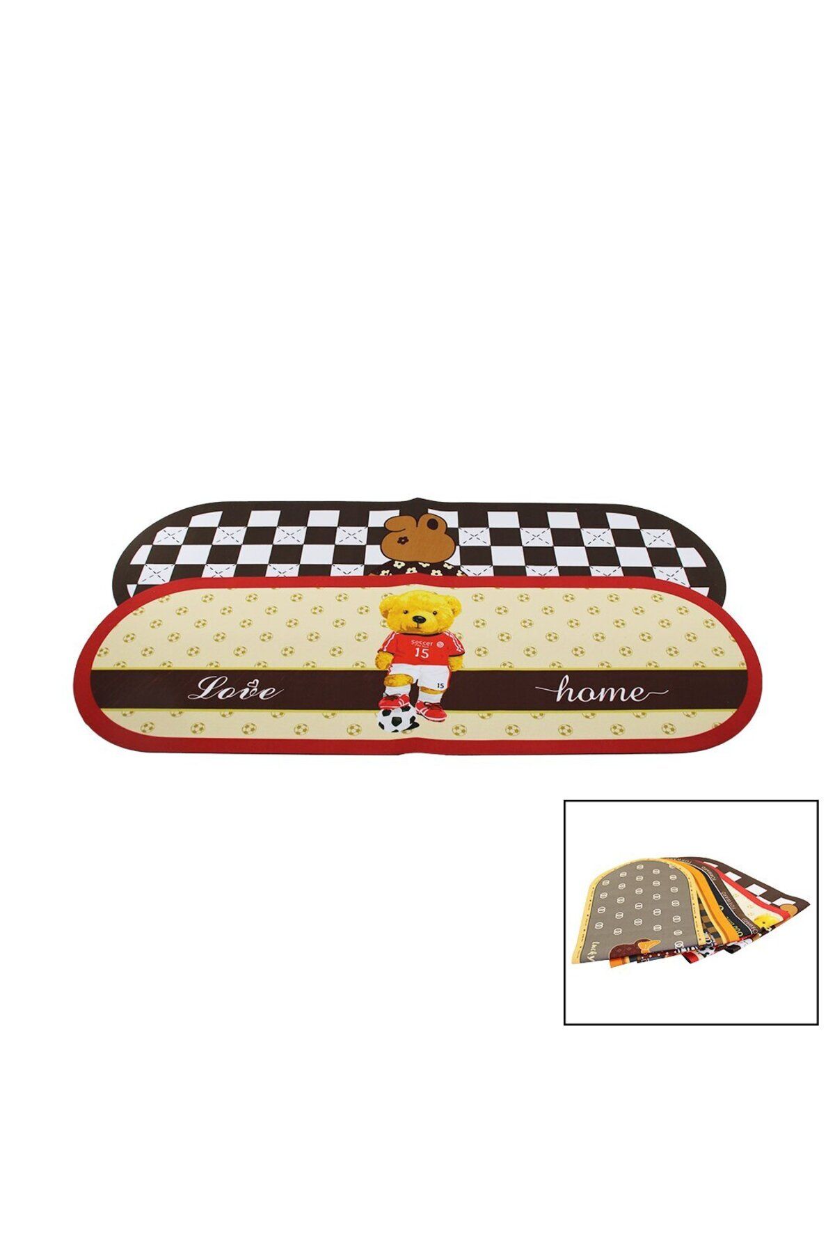 Modafiks OVAL RENKLİ DESENLİ - RESİMLİ SU EMİCİ - SİHİRLİ BANYO PASPASI ELASTİK 116 X 37.5CM (5122)