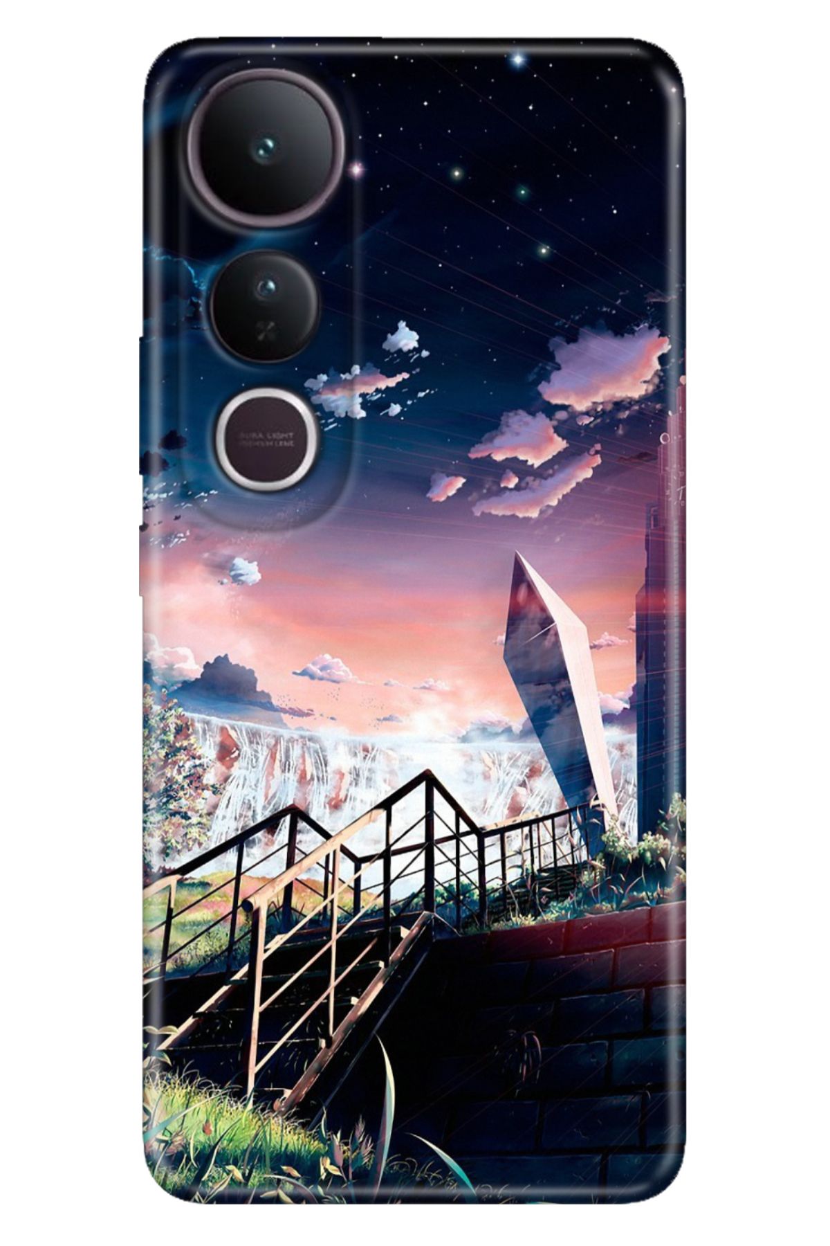 ADACASE Vivo V50 Lite 5G Kılıf Dekoratif Silikon Baskılı Kapak Empire State