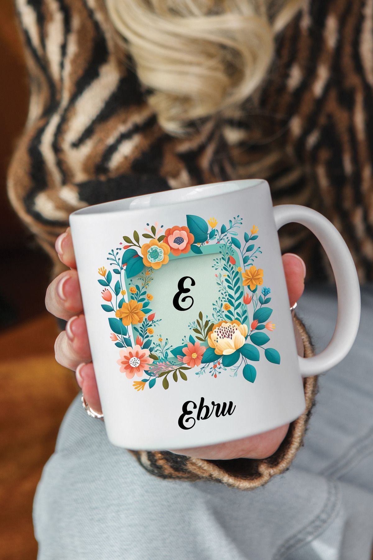 expreshediye Ebru İsimli Yazılı Kupa - Kişiye Özel Baskılı Kupa Bardak - İsimli Bardak