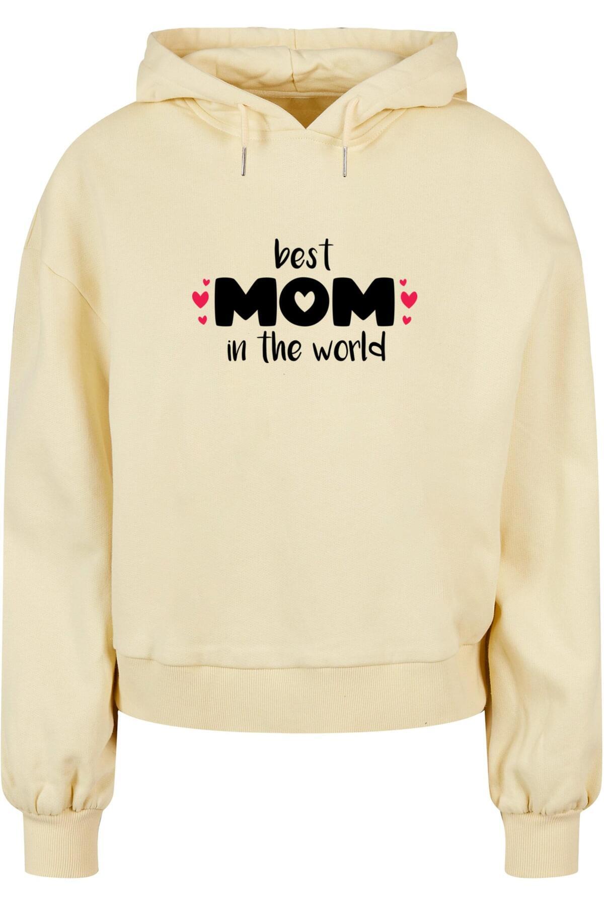 Merchcode-Damen Ladies Mothers Day - Beste Mama der Welt Bio-Oversize-Kapuzenpullover 1
