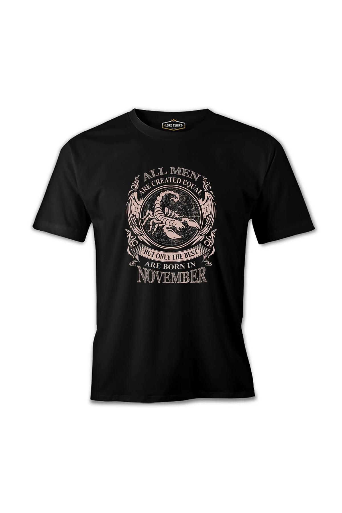 Lord T-Shirt Burç - Born in November Scorpio Siyah Erkek Tshirt