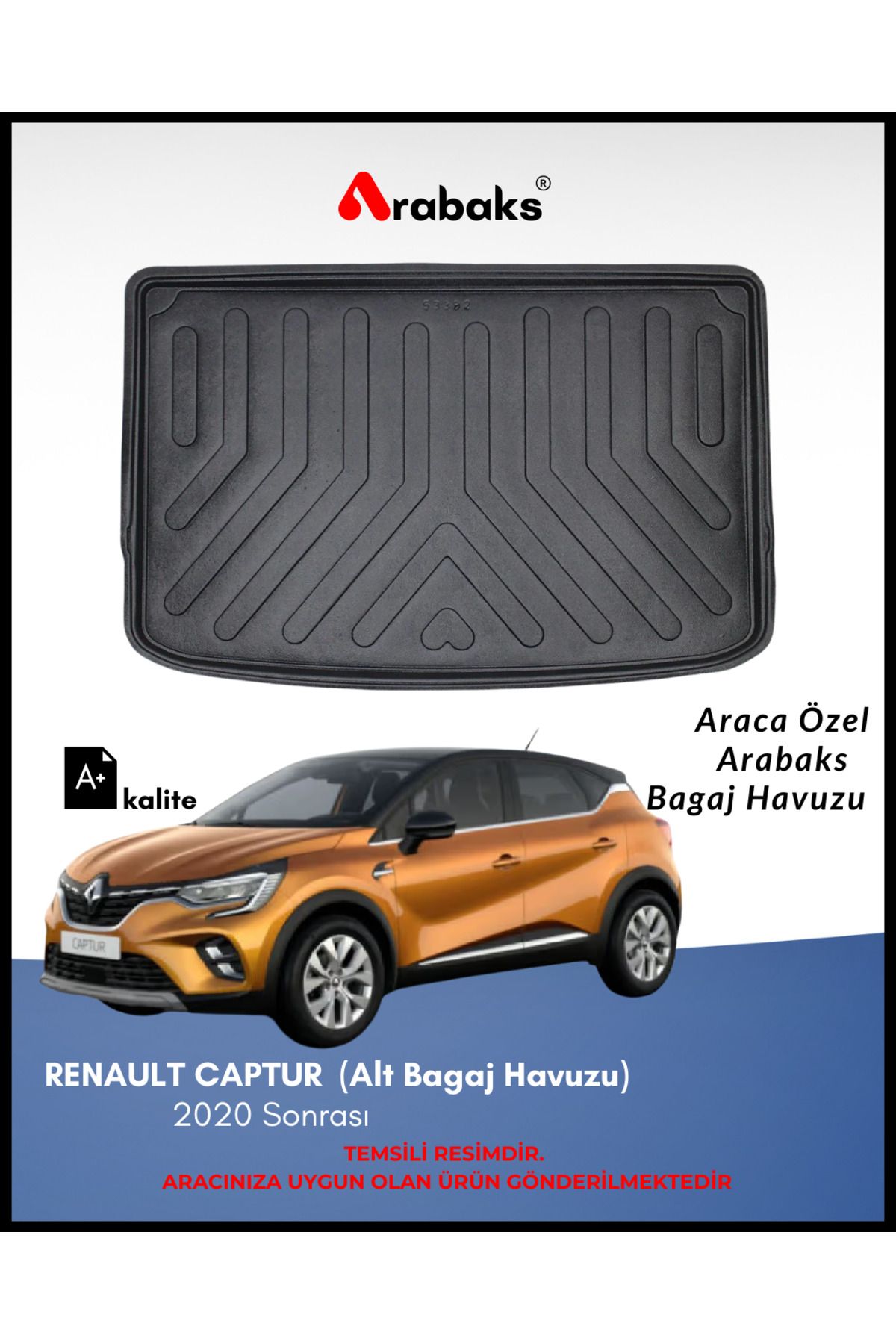 Arabaks RENAULT CAPTUR 2013 - 2020 Alt Bagaj Havuzu (A+ Kalite)