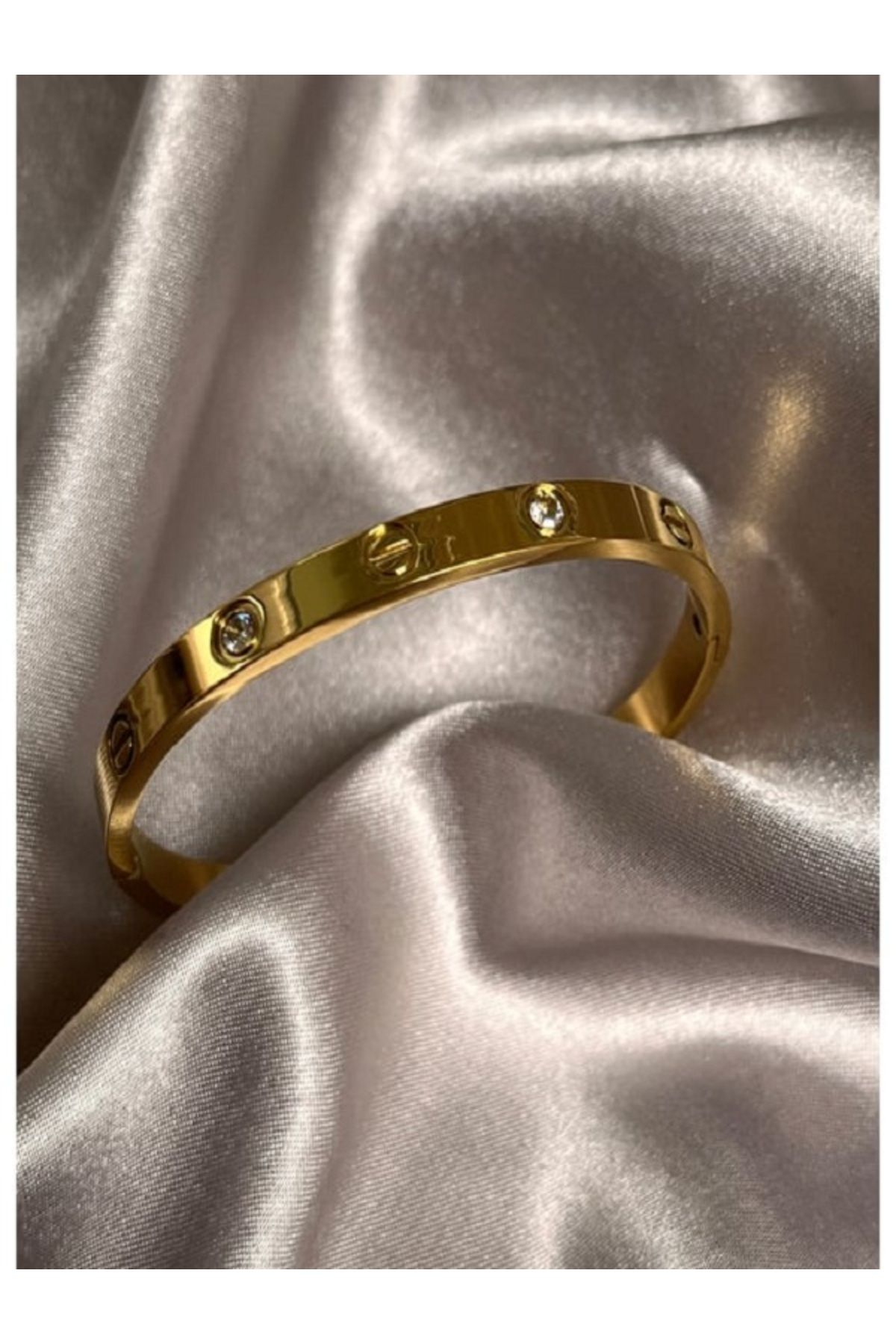 stainles steel Cartier Model Kalın 316l Çelik Altın Rengi Bileklik