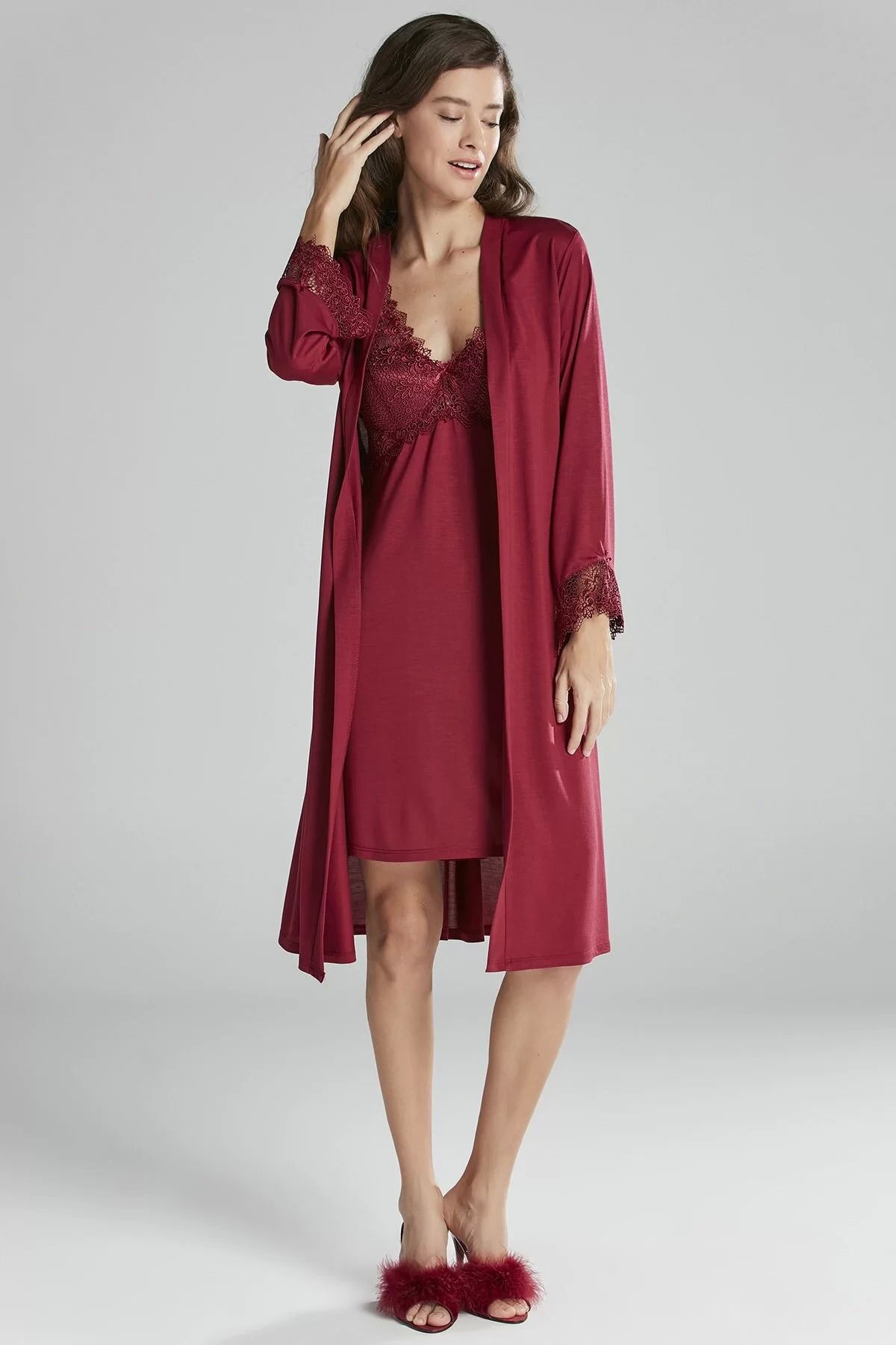Moda Şahsenem Pierre Cardin P5040 Penye Gecelik Sabahlık