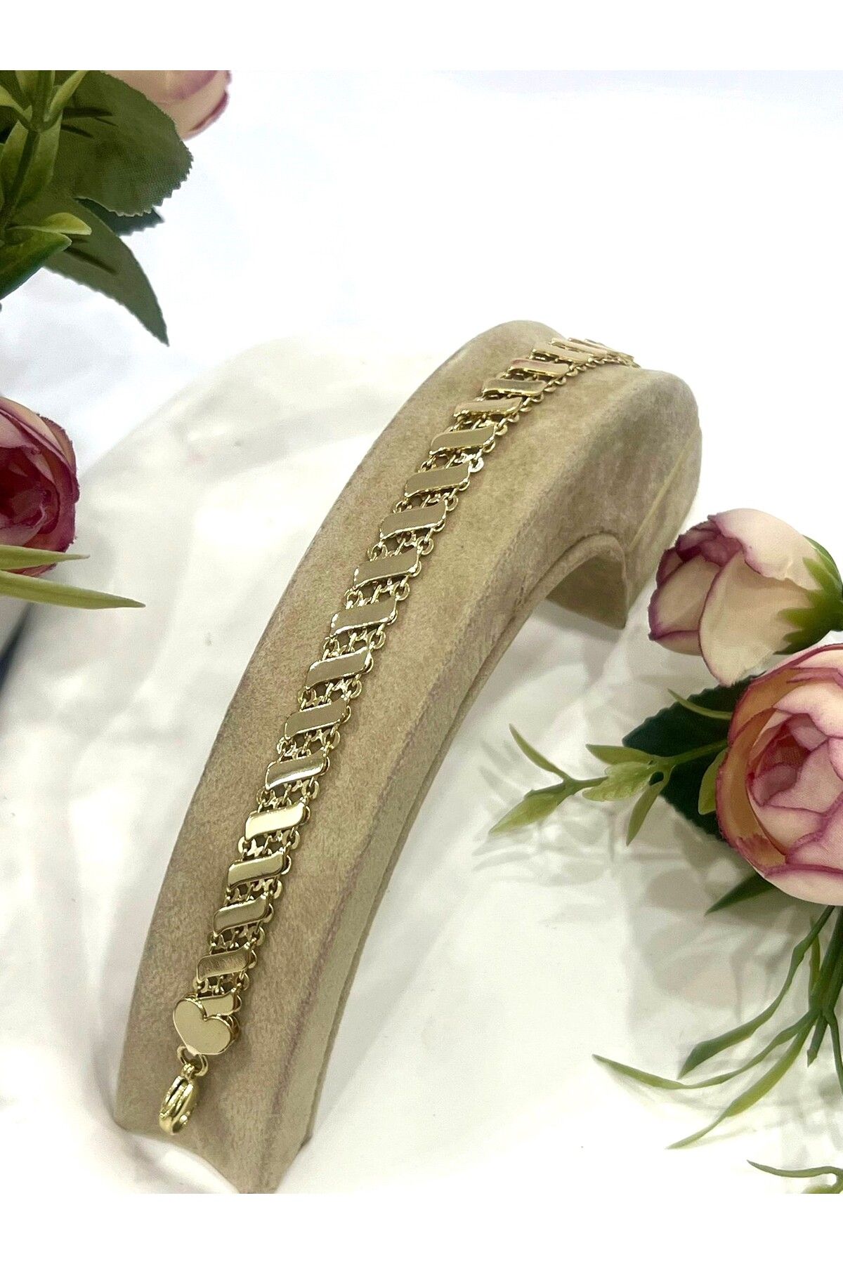 XUPING JEWELRY Asimetrik Çubuk Plaka Künye (7mm 14K GOLD -18-21CM)