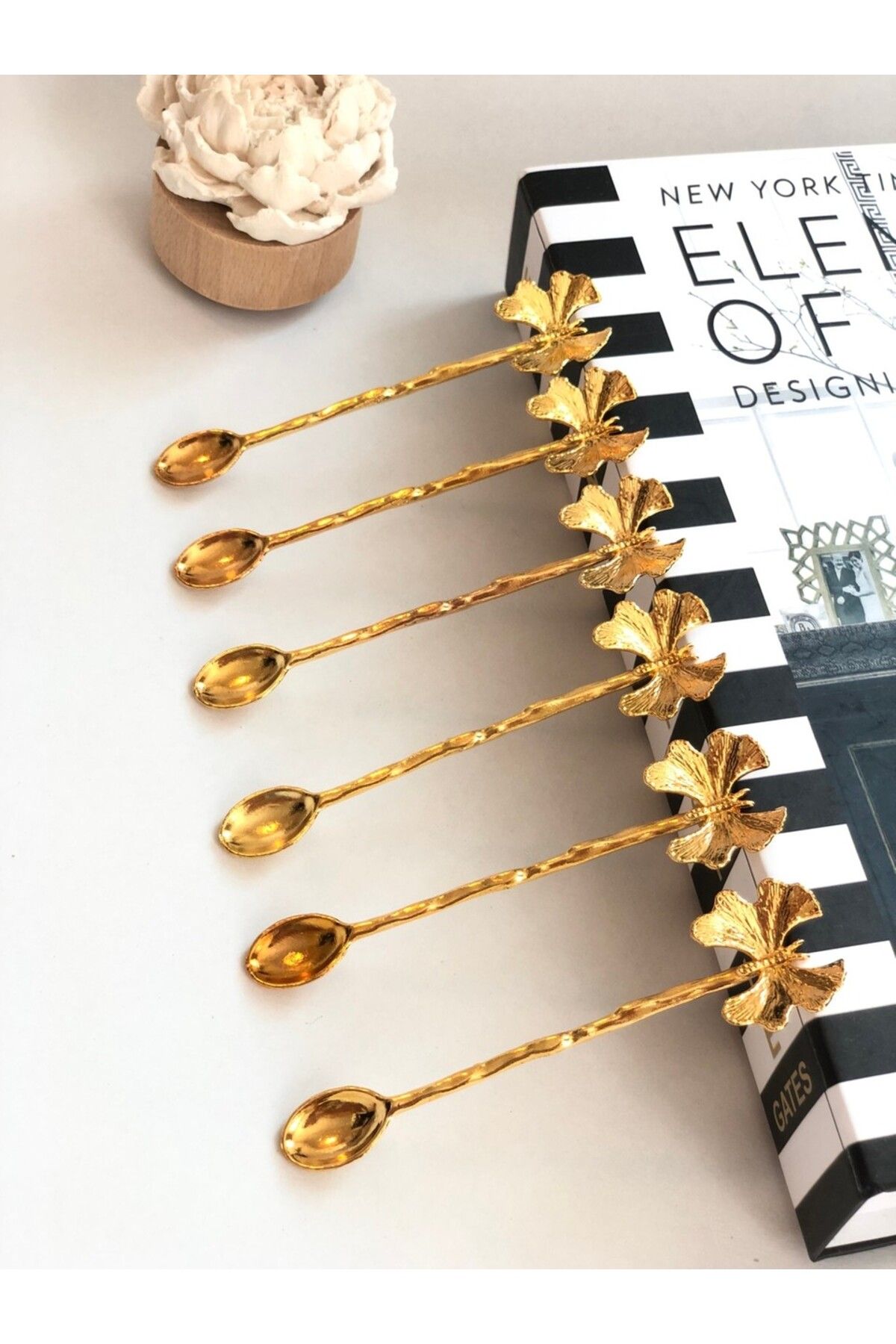 Şahay Kitchen 6 Adet Gold Metal Kelebek Model Çay Kaşığı