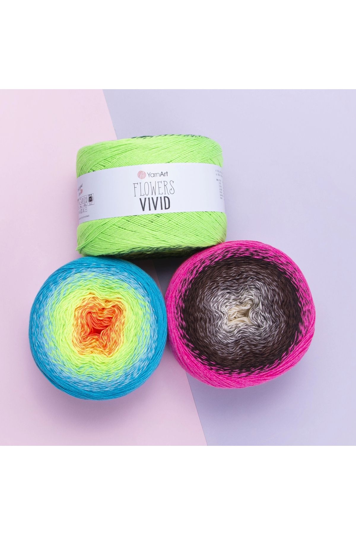 Yarnart-Flowers Vivid - Μαρμάρινο Χειροποίητο Πλεκτό Νήμα Ebruli-511 6