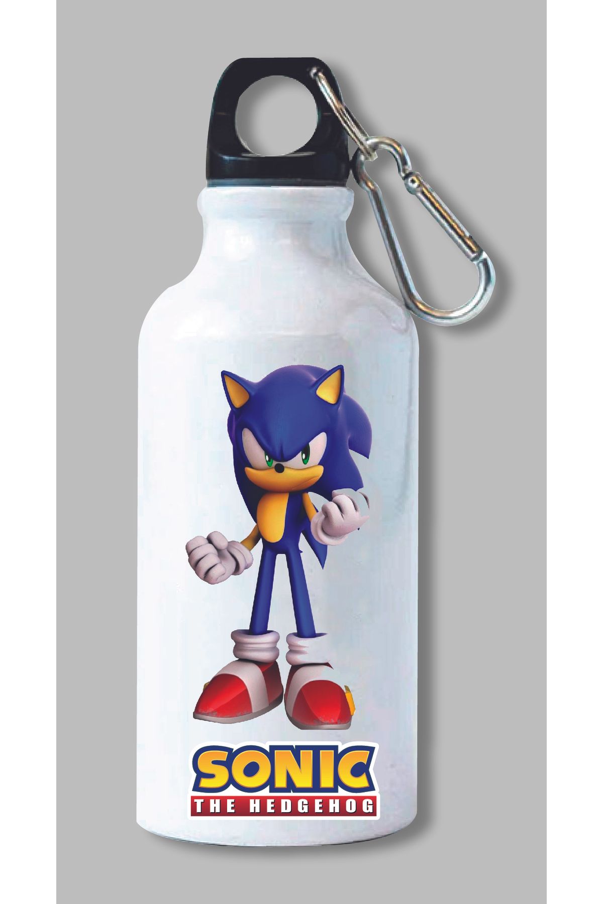 DKDZ SHOP Sonic Baskılı Kancalı Su Matarası 600ml. - 017