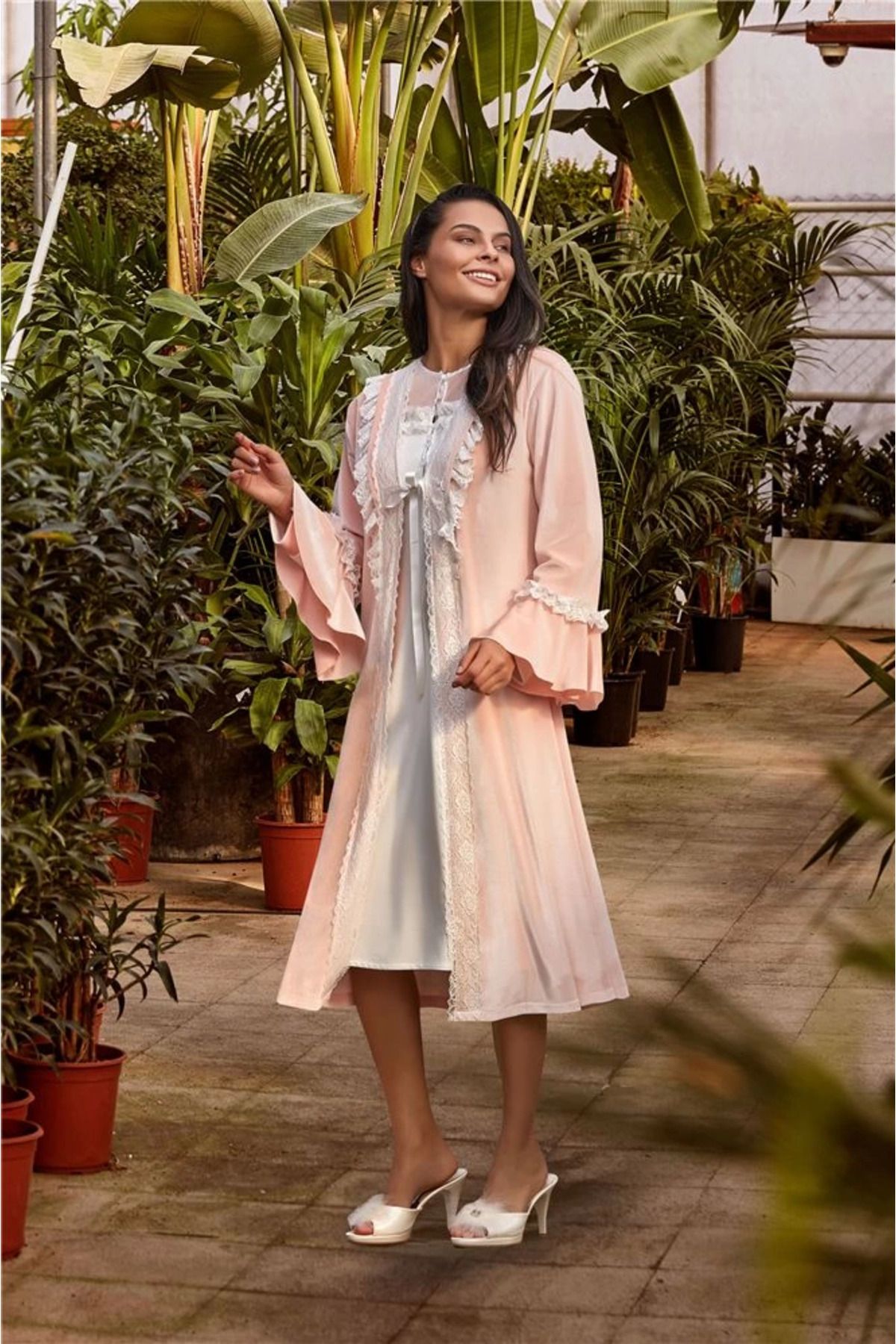 Moda Şahsenem Jar Pierre 228 Kadife Gecelik Sabahlık