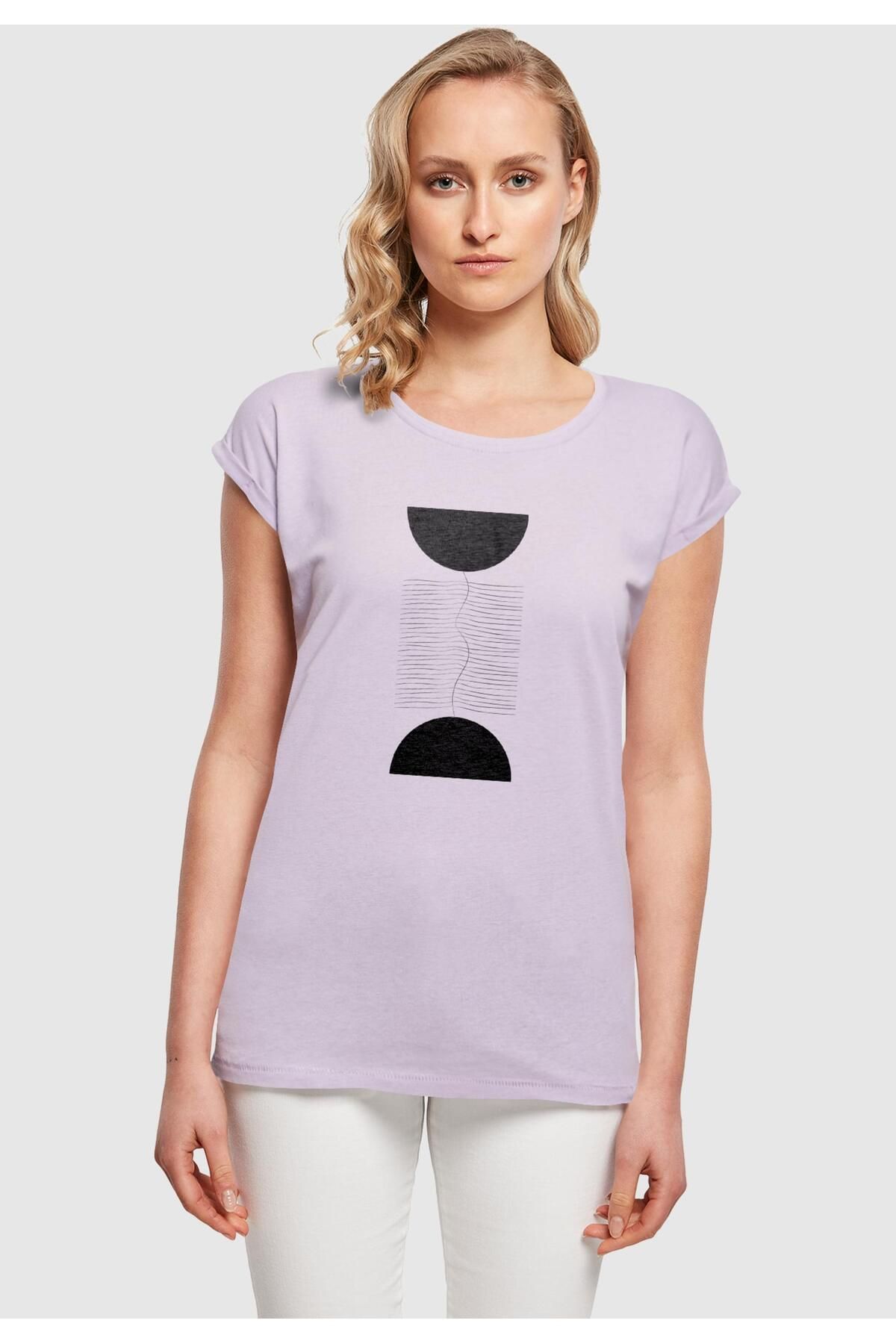 Merchcode-Ladies Abstract Lines Extended Shoulder Tee 3