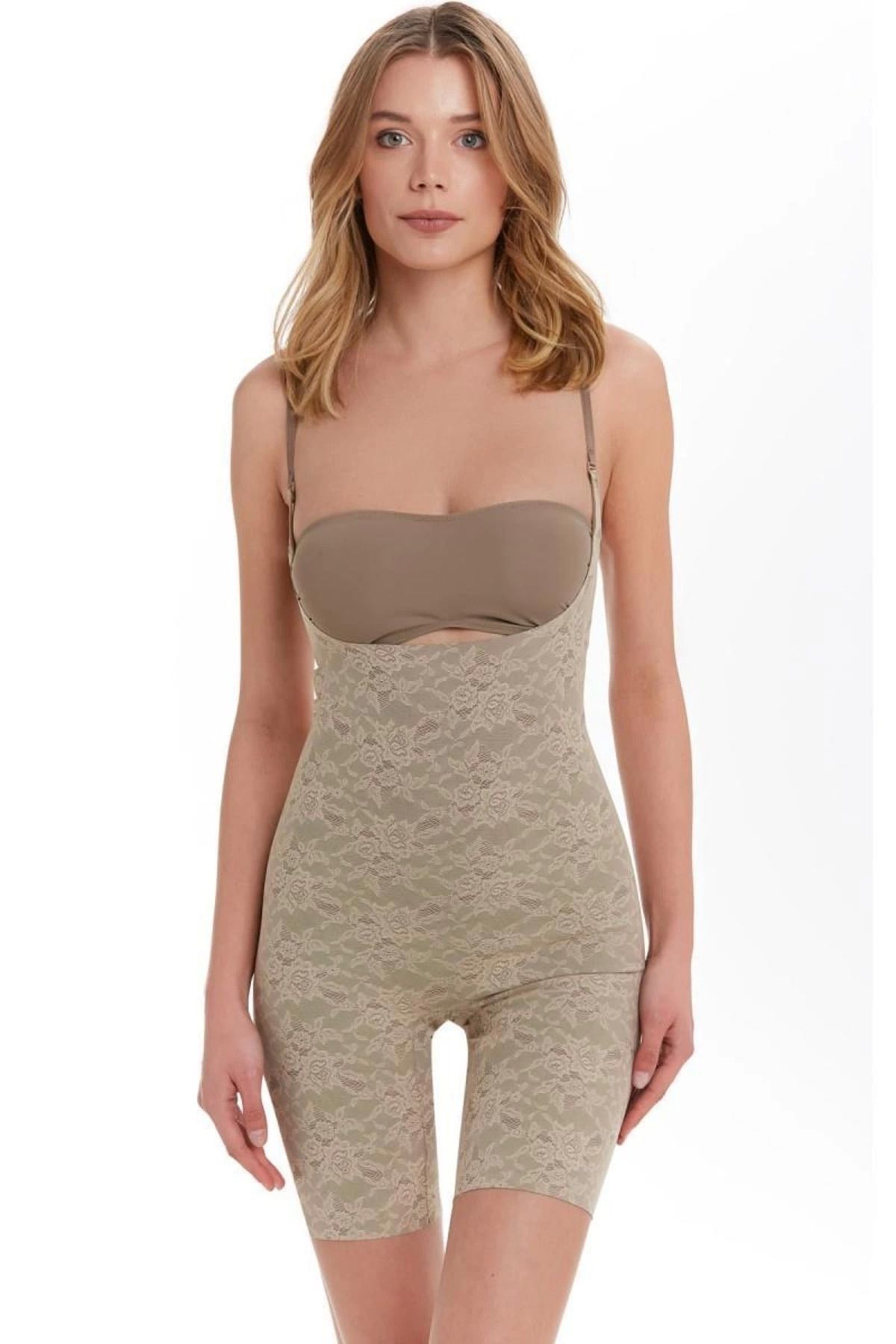 Moda Şahsenem Ten 112099 Askılı Paçalı Korse