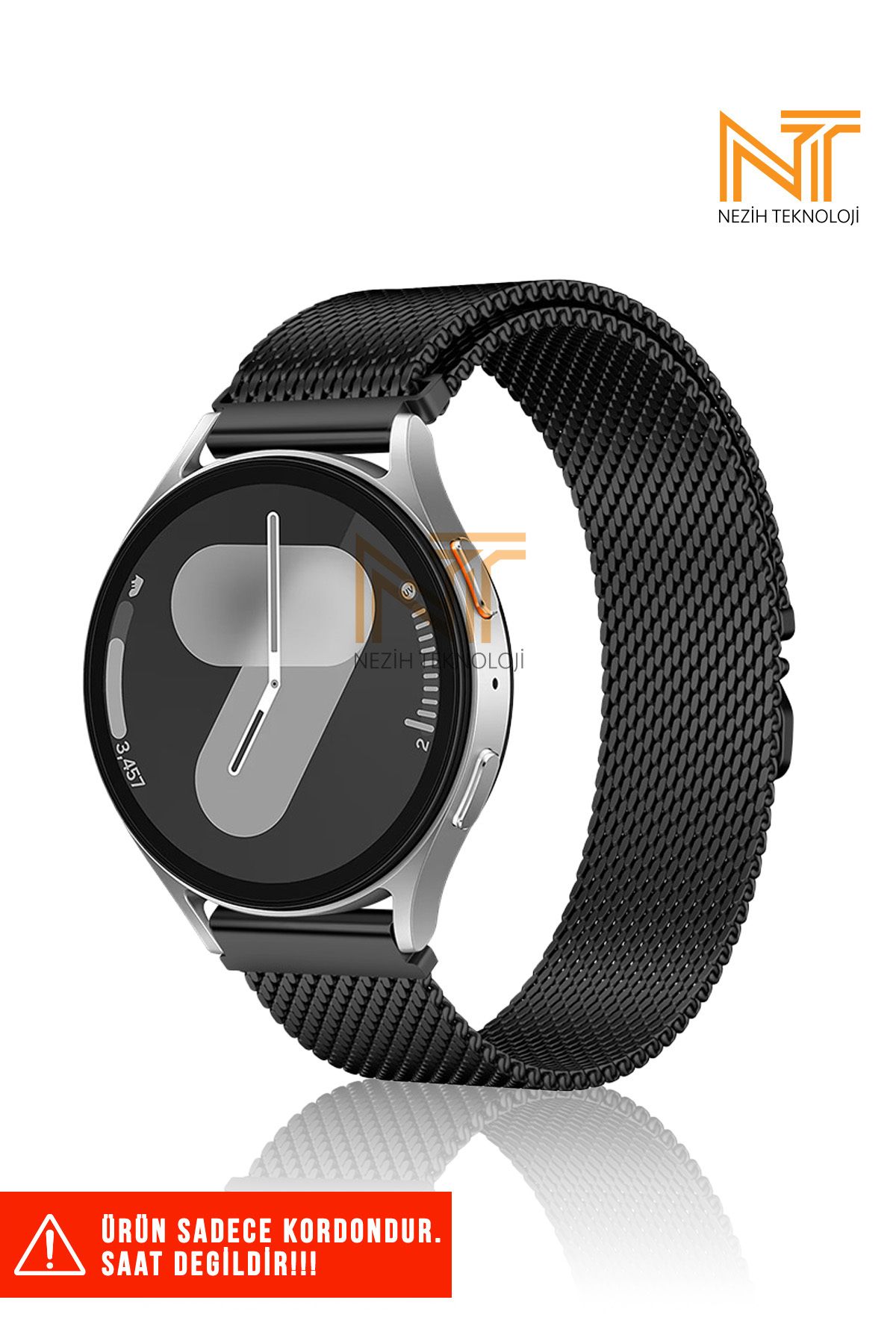 Nezih Case Samsung Galaxy Watch 46mm / Galaxy Watch 3 45mm / Gear S3 Uyumlu Metal Hasır Kordon 22mm