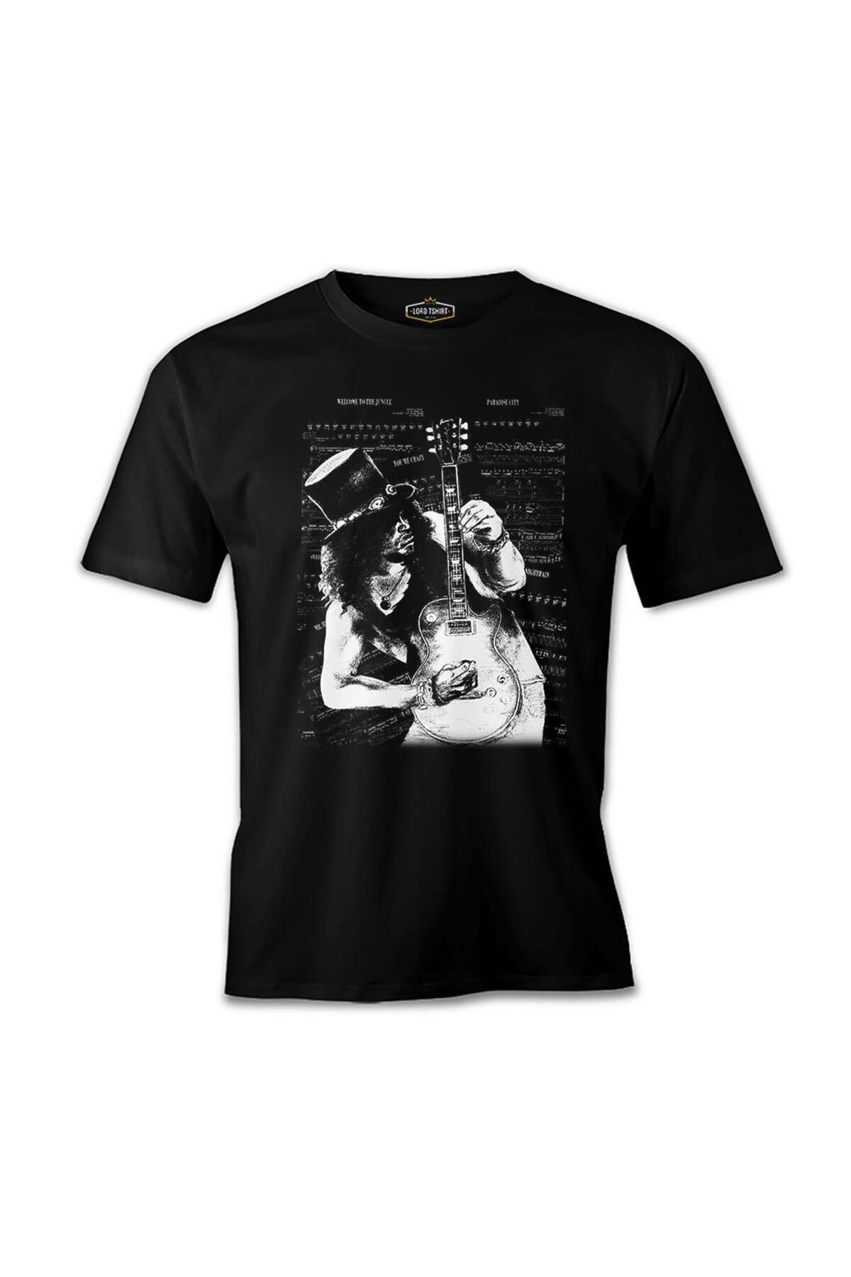 Lord T-Shirt Slash - Guitar Siyah Erkek Tshirt