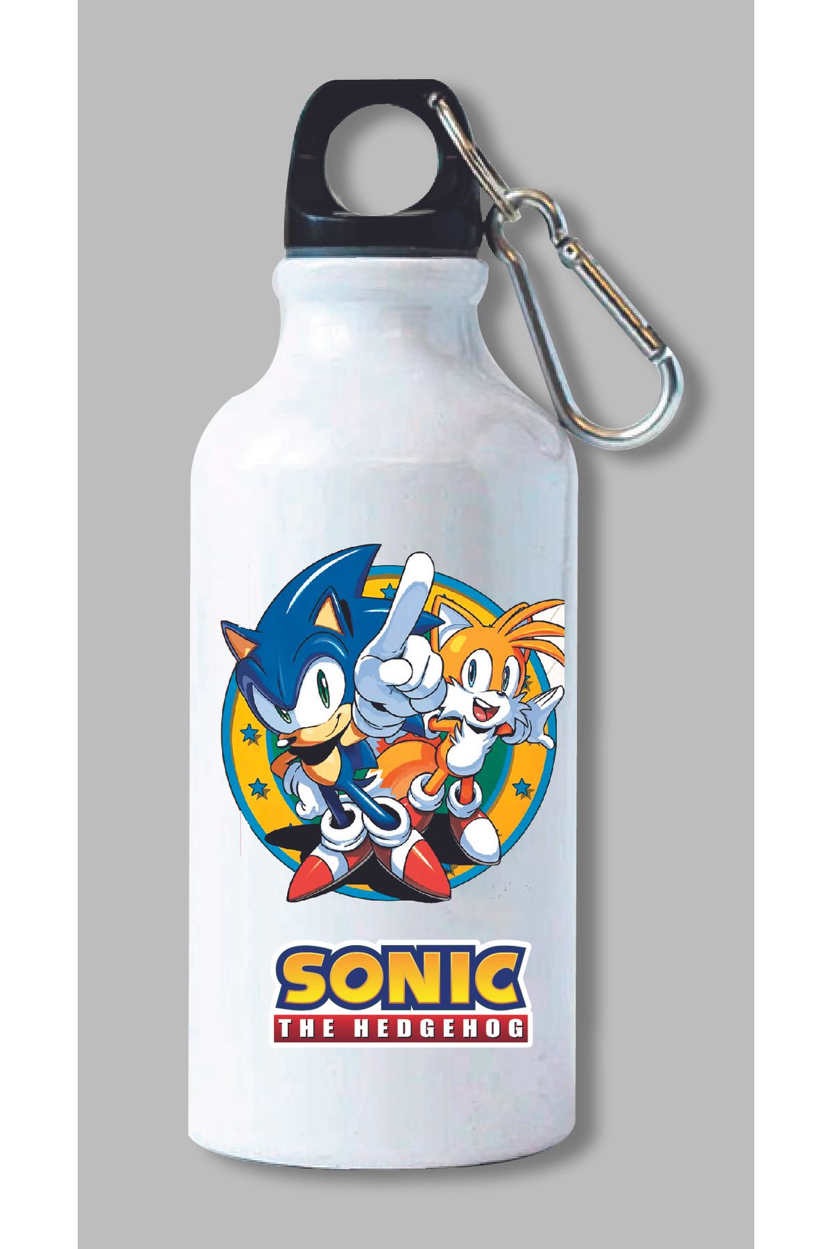 DKDZ SHOP Sonic Baskılı Kancalı Su Matarası 600ml. - 022