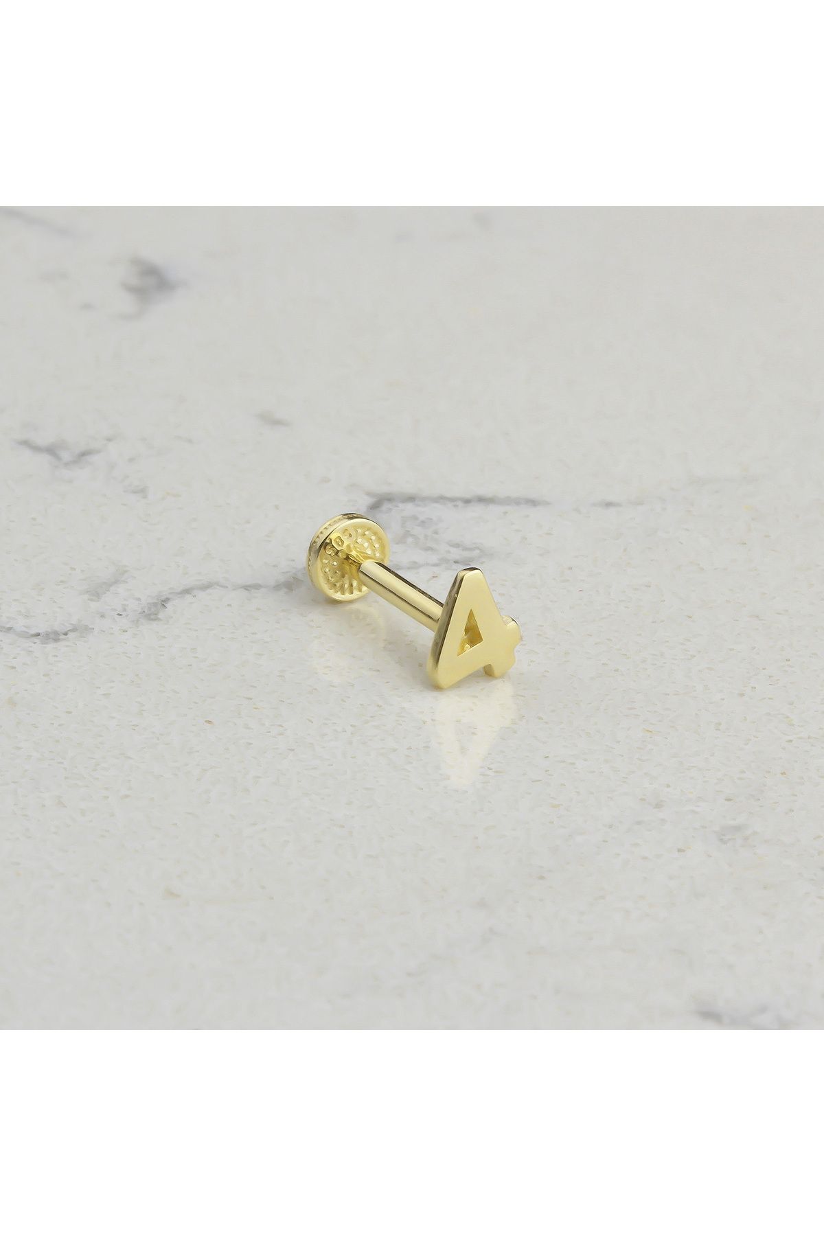 Glorria Altın 4 Rakam Tragus Piercing