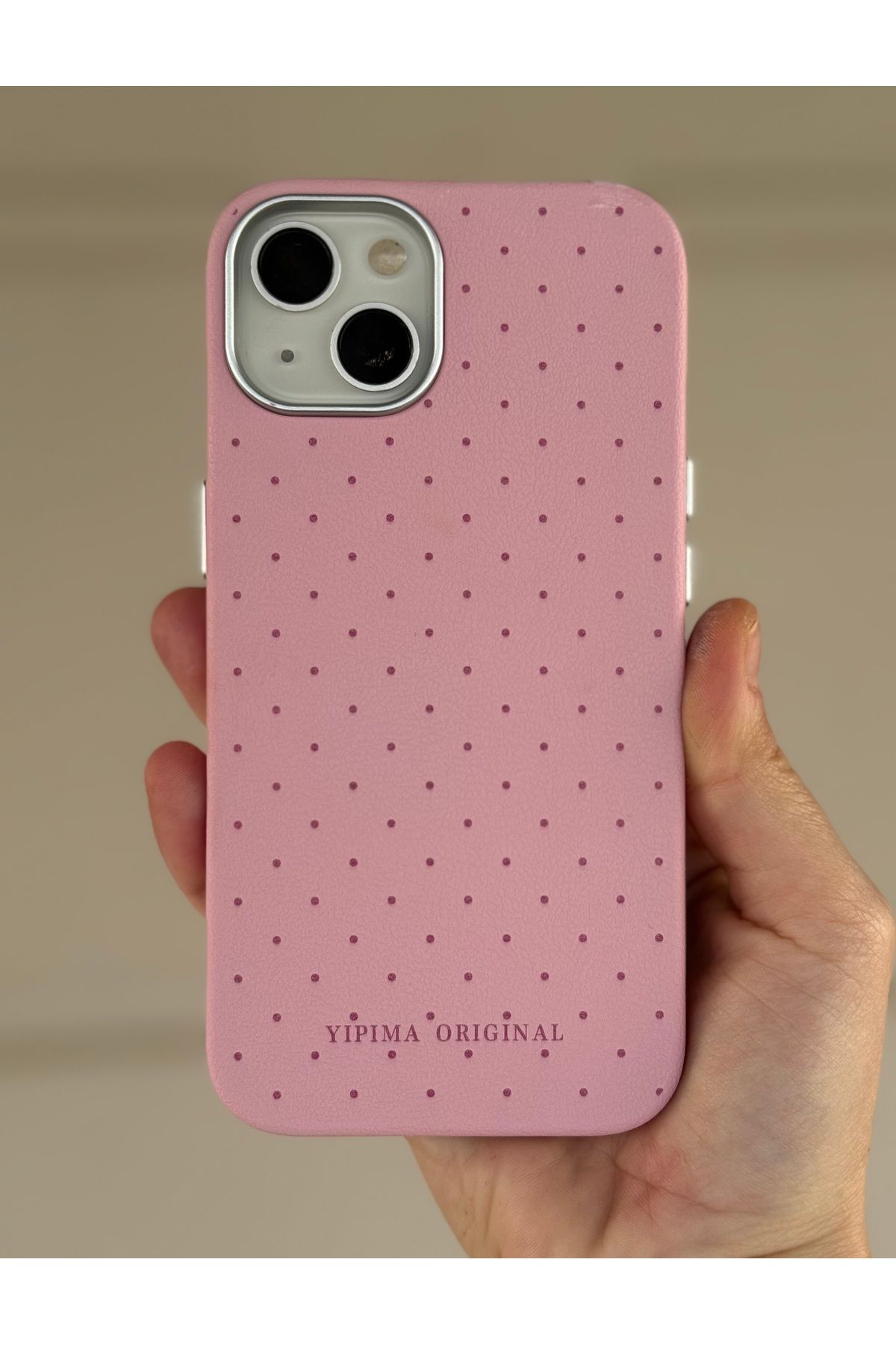 FİŞNEİLETİŞİM İPHONE 13/14 UYUMLU DERİ GÖRÜNÜMLÜ PUDRA KILIF ( İÇİ KADİFE )