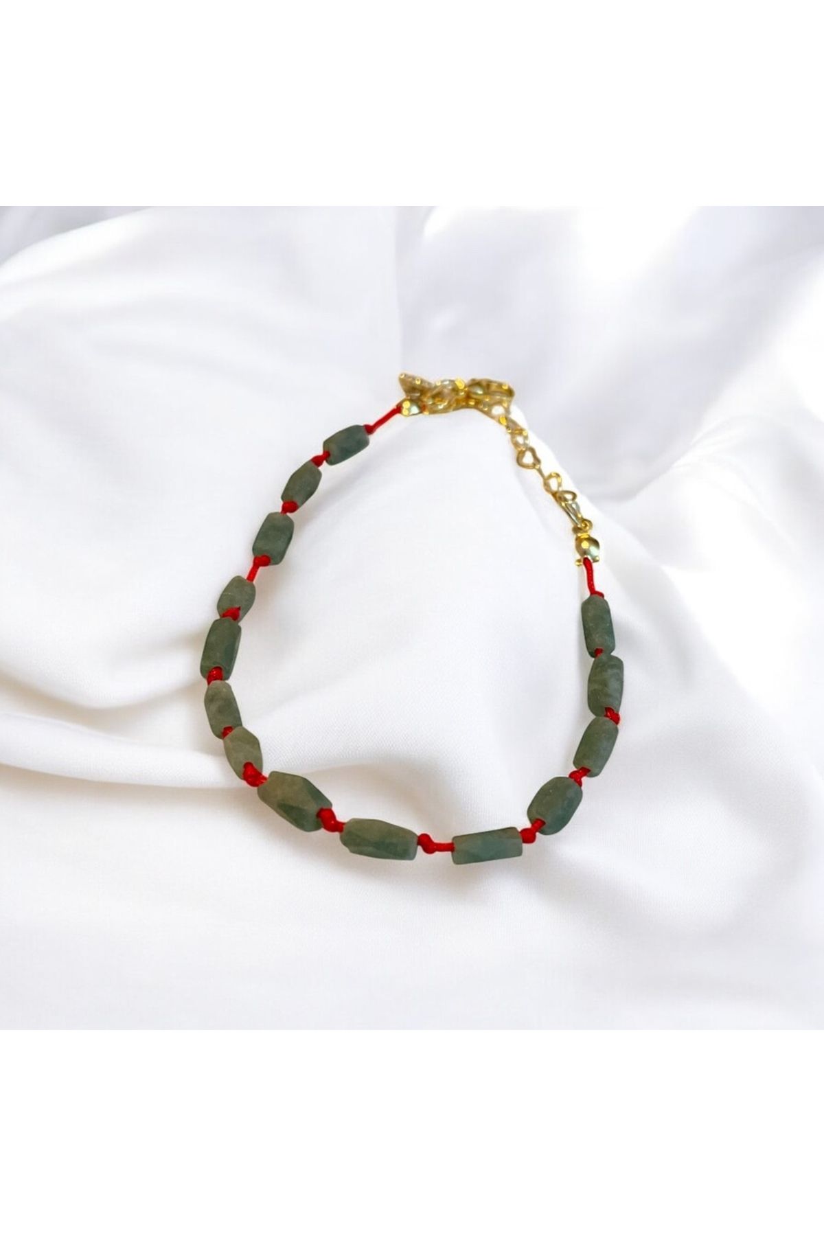 not cool. • Jade Necklace • Orijinal Yeşim Taşlı Paslanmaz Çelik 316L Detaylı Bileklik