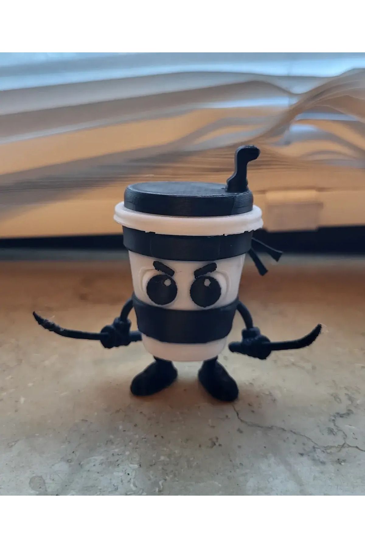 3DLAYERCRAFT Cappuccino Assassino Figür Tung Tung Tung Sahur Karakteri Brainrot Figür 10 cm
