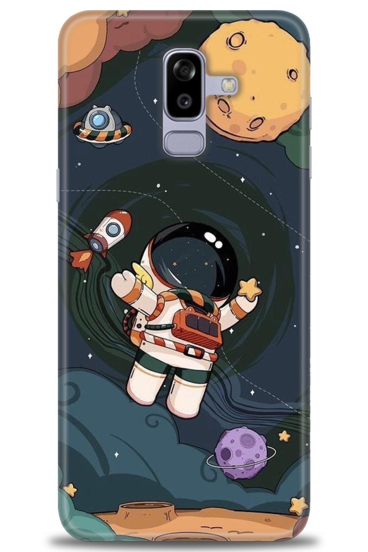 CooperTech Samsung Galaxy A8 Plus 2018 İle Uyumlu HD Baskılı Desenli Silikon Kılıf - 377