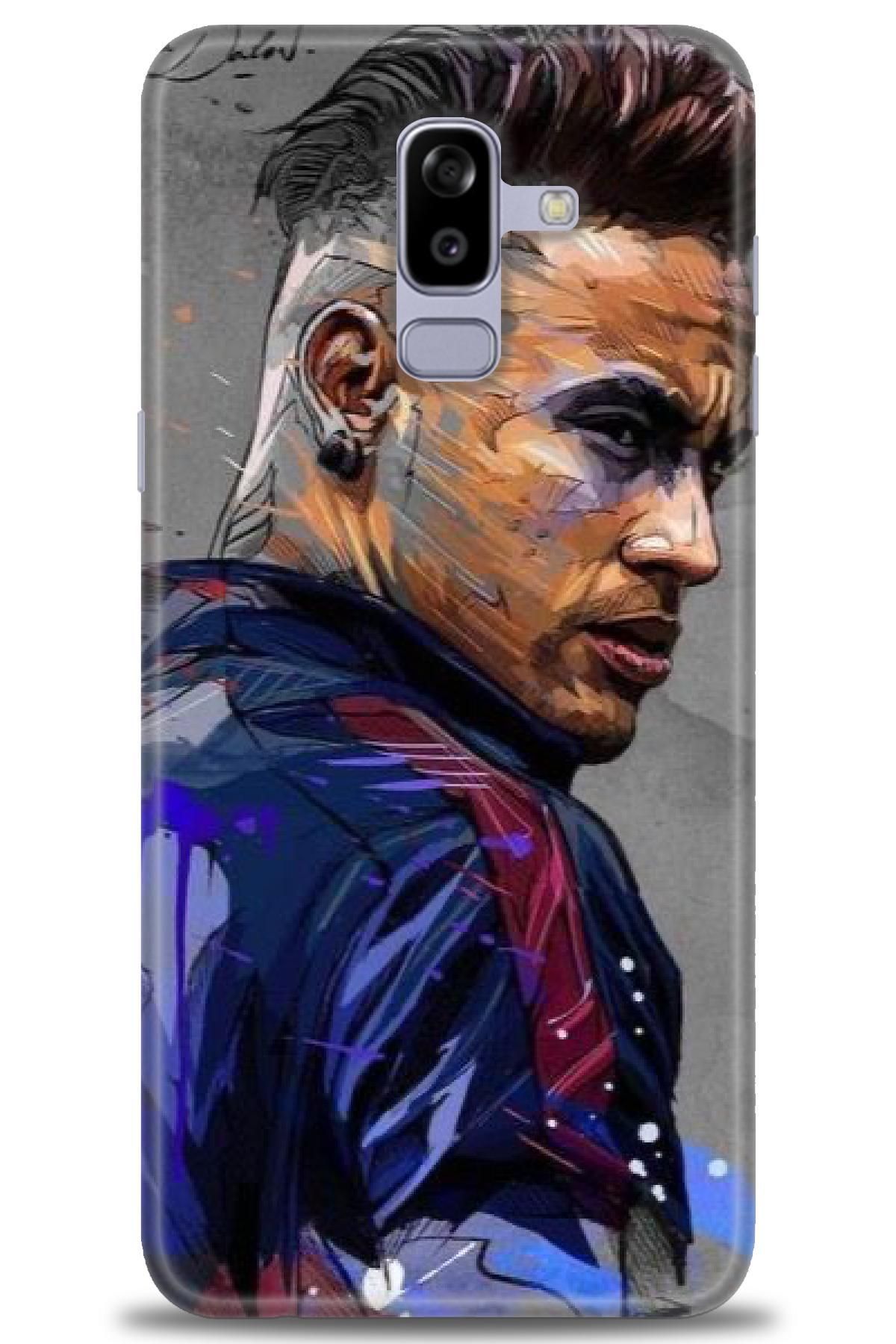 CooperTech Samsung Galaxy A8 Plus 2018 İle Uyumlu HD Baskılı Desenli Silikon Kılıf - 458
