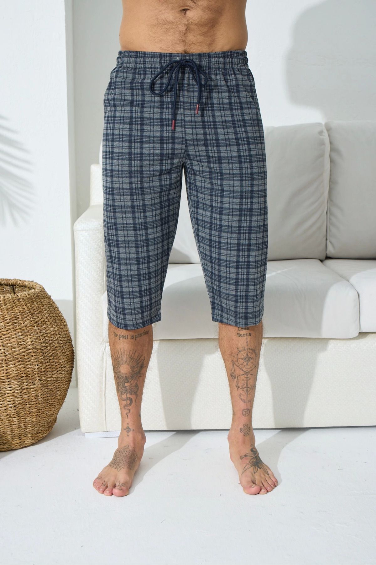 Moda Şahsenem 195 Erkek Ekose Tek Kapri Şort