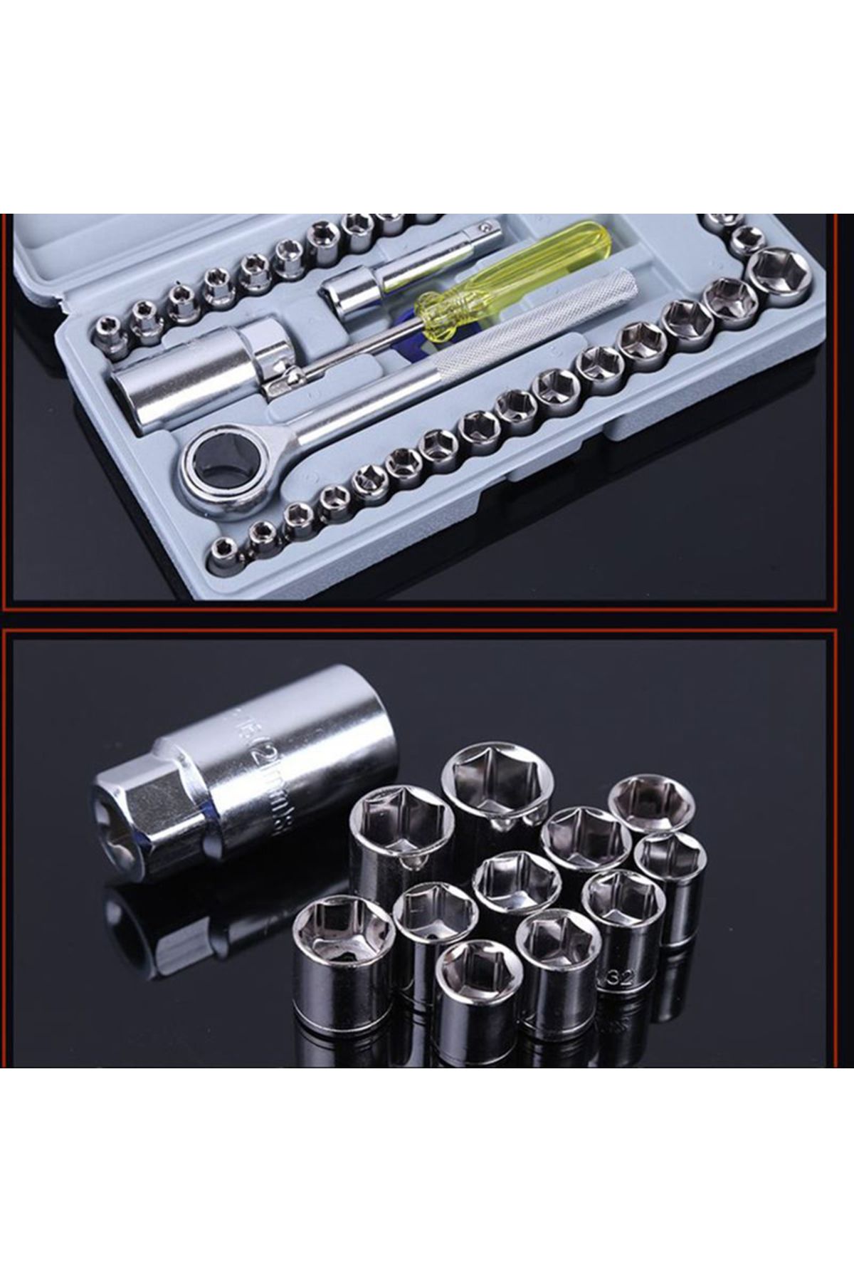 Transformacion-Professional 40Pcs Socket Set - Durable and Practical Use Torque Repair Set 721677 6
