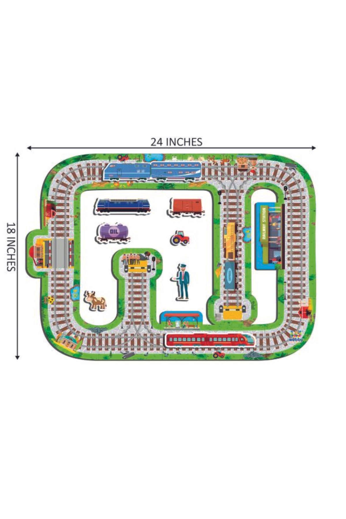 Adeno Oyuncak Araba, Araç Parkuru (LARGE) -eğitici Ve Eğlenceli Yol Yapım Ahşap Oyuncak - Otoban Puzzle
