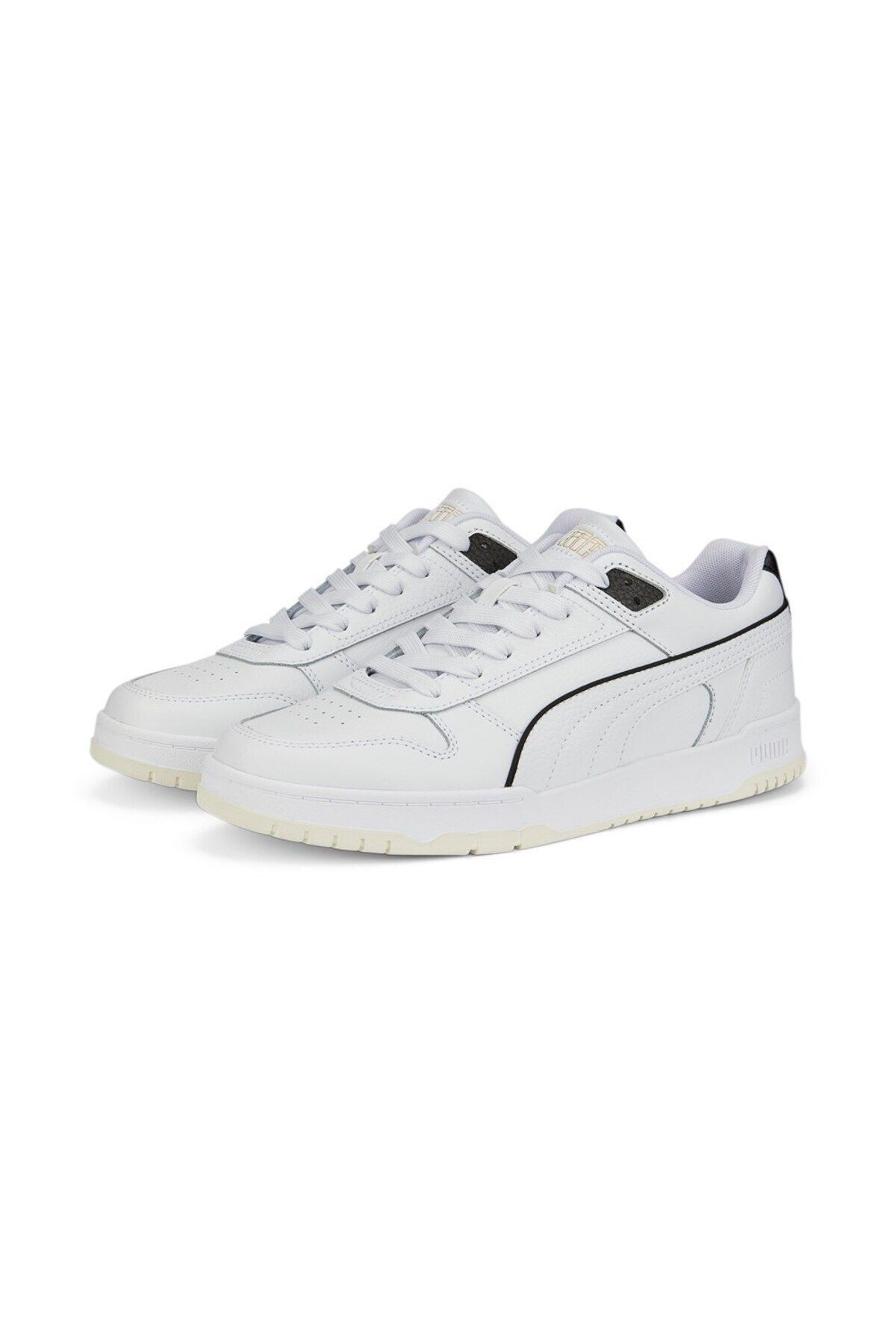 Puma Comfort Taban Bağcıklı Günlük Spor Ayakkabı Beyaz/Siyah/Gold Sneaker
