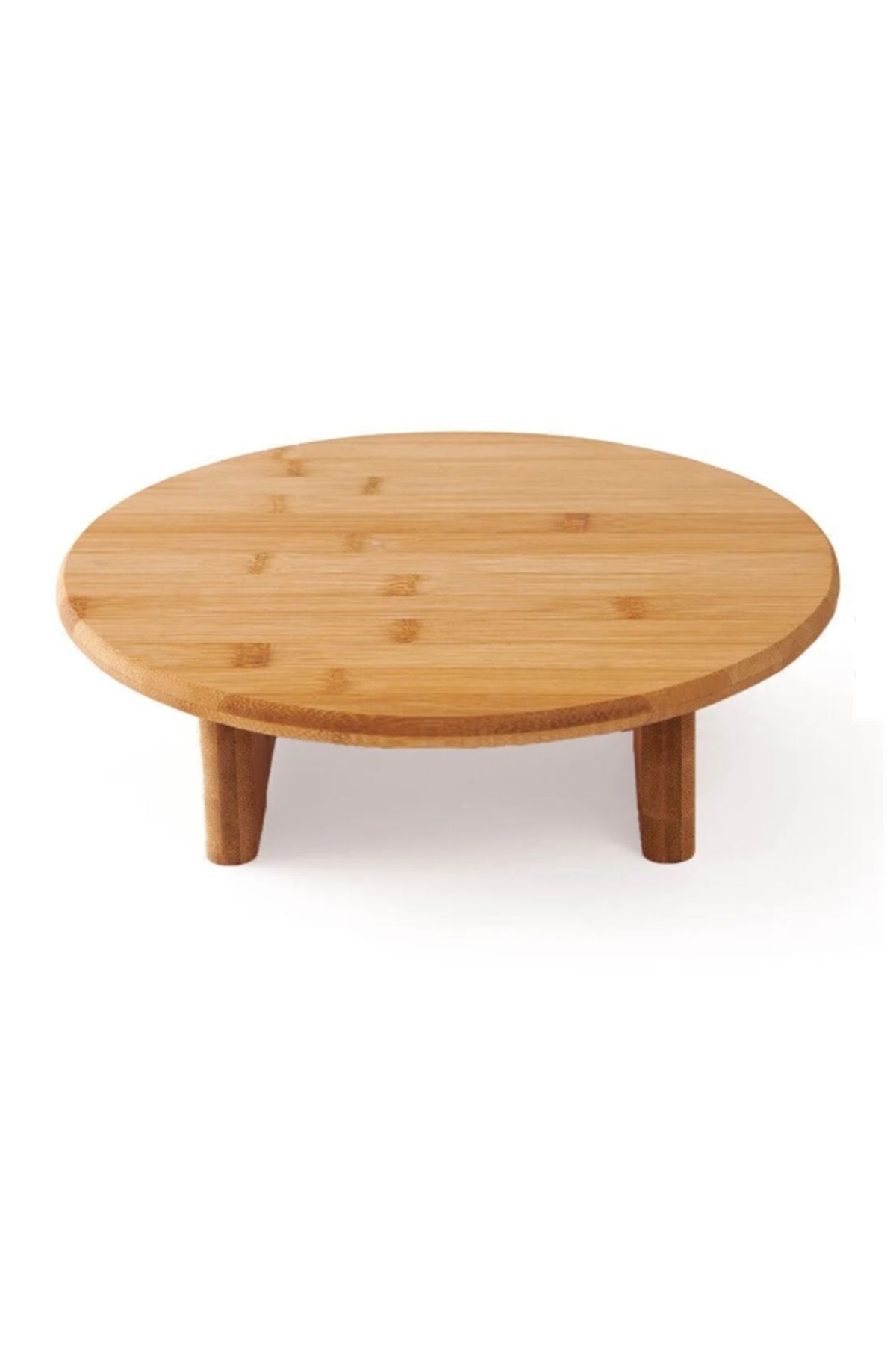 huytom Ayaklı Yuvarlak Kesim Panosu Bambu - Sofra -36cm * 8cm