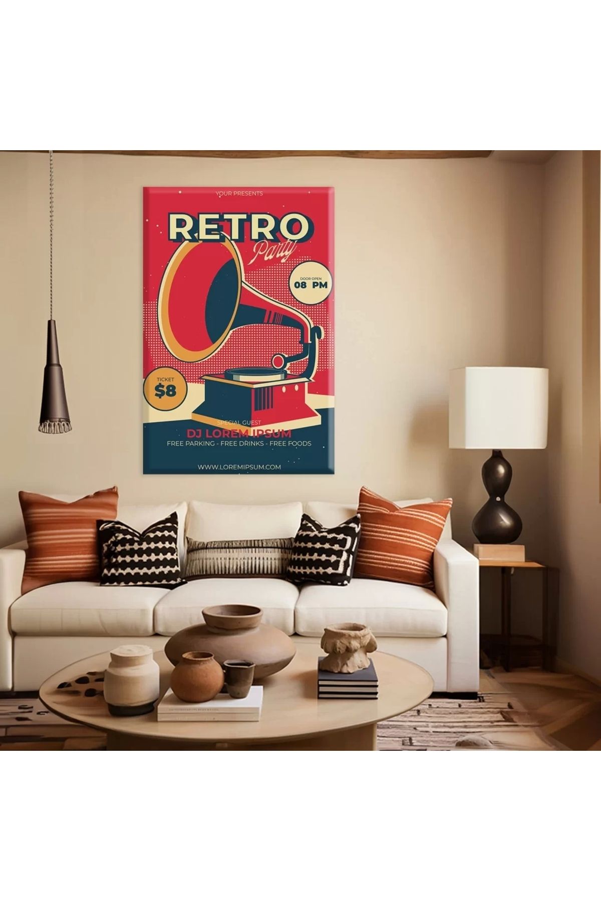 VOGLOO Retro Müzik Fuarı Kanvas Tablo