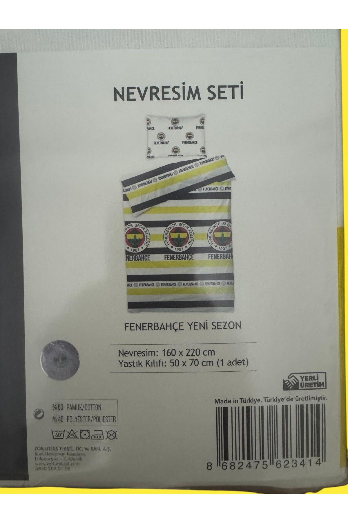 Fenerbahçe Lisanslı & Bandrollü Nevresim Takımı Tek Kişilik Taraftar Fb Nevresim Seti