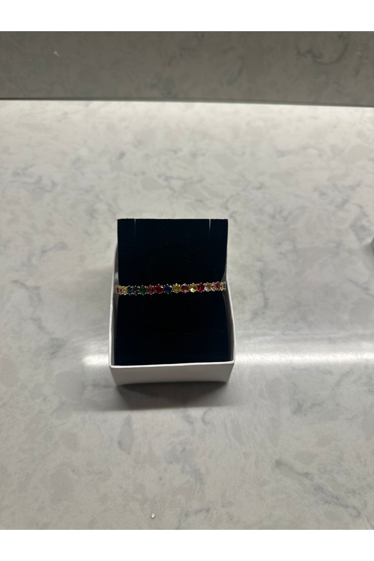 Shop west Renkli Taşlı Gold Bileklik