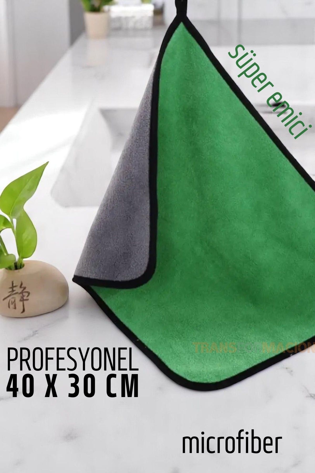 Transformacion Çift Yüzeyli Profesyonel Microfiber Havlu - Süper Emici Temizlik Bezi 40 x 30 cm 721681