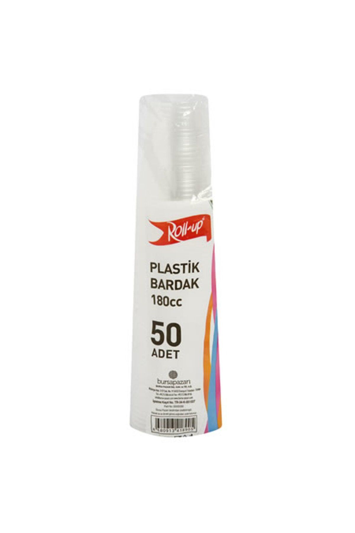 Roll-Up Plastik Şeffaf Bardak 180 Cc Şeffaf 50'Li
