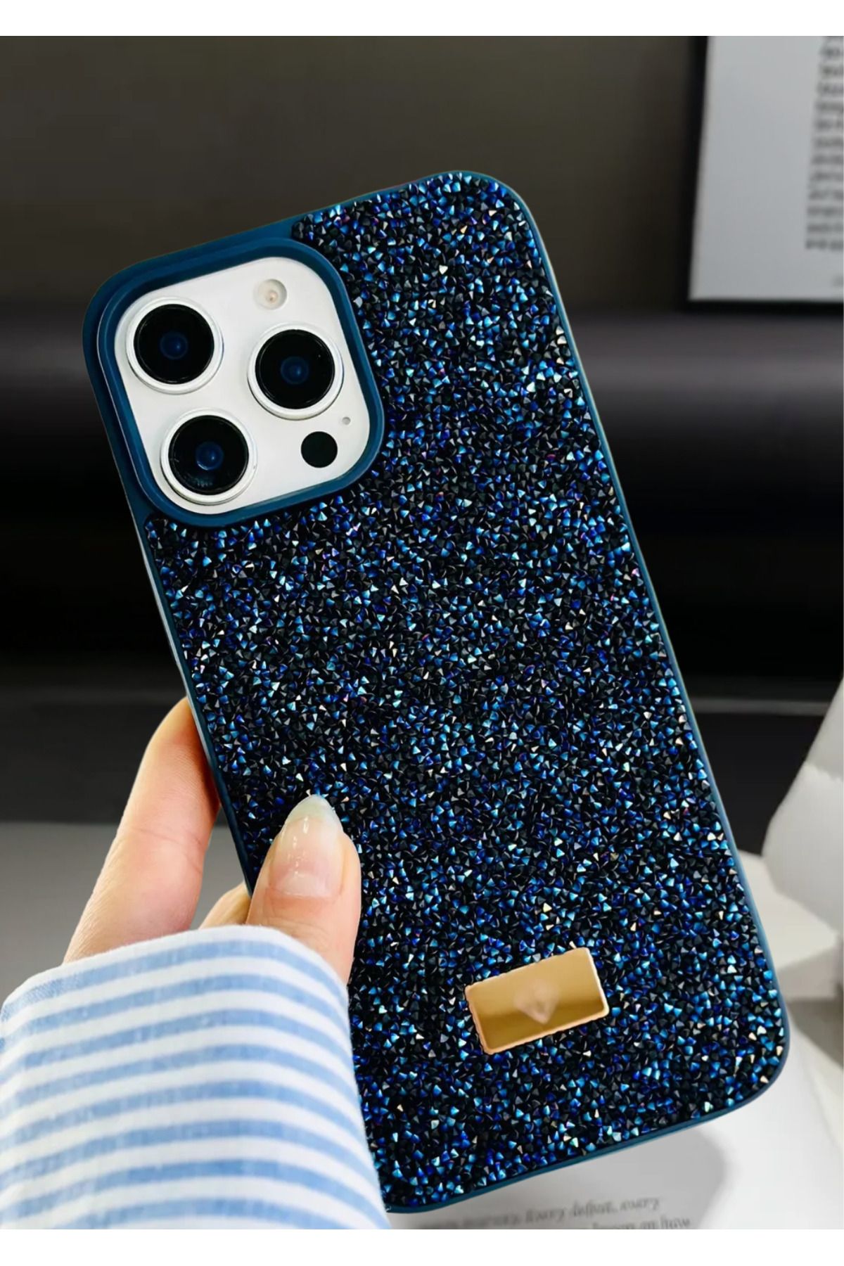 BCASE İphone 16 Pro Taşlı Kılıf Parlak Elmas Tasarım Lüx Silikon