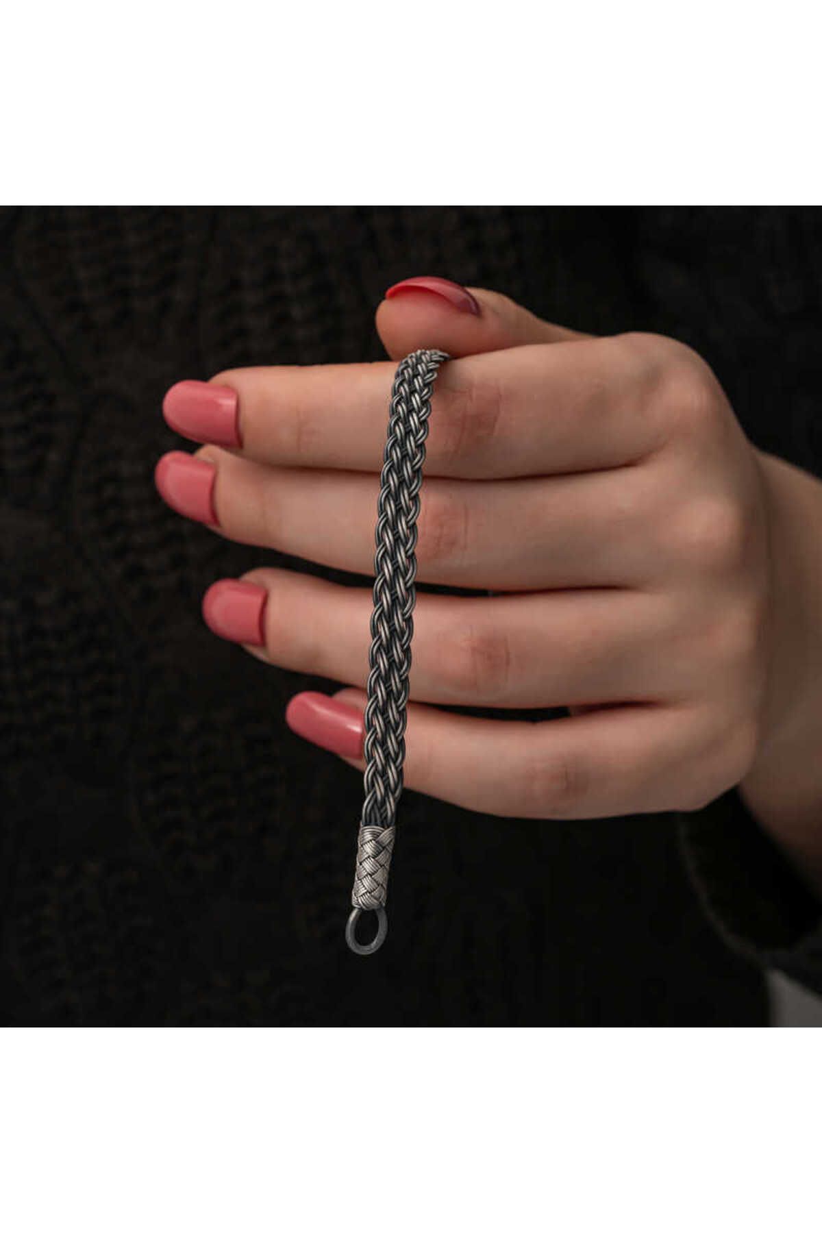 Findit Gümüş Kazaziye Örgü Bileklik GMS-T8742