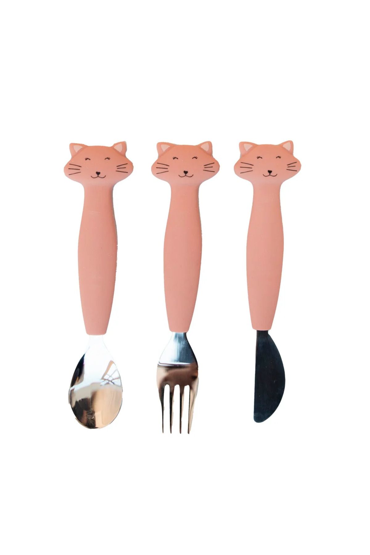 Izipizi Trixie Silikon Çatal Kaşık ve Bıçak Seti Mrs.Cat