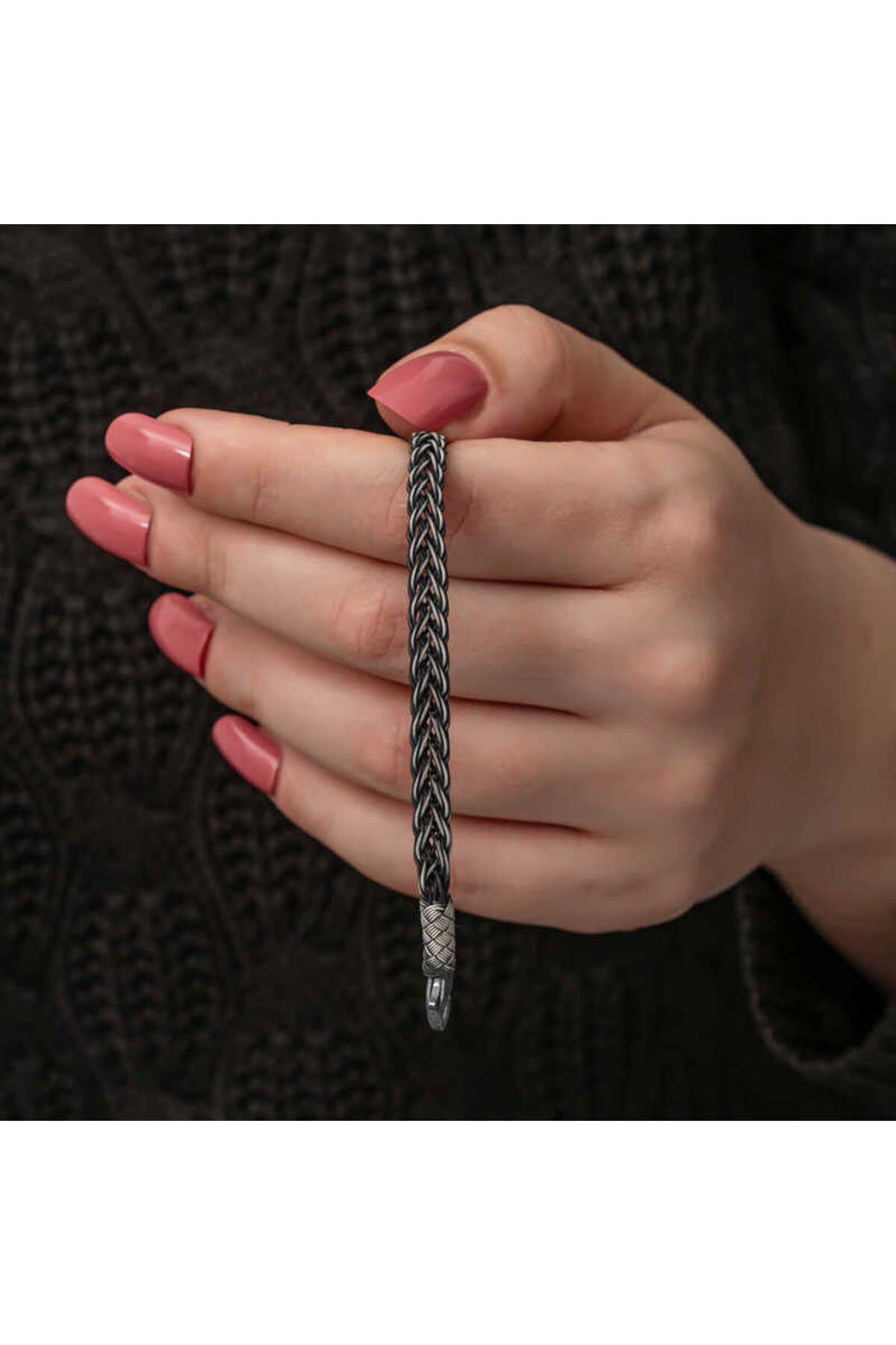 Findit Gümüş Kazaziye Örgü Bileklik GMS-T8743