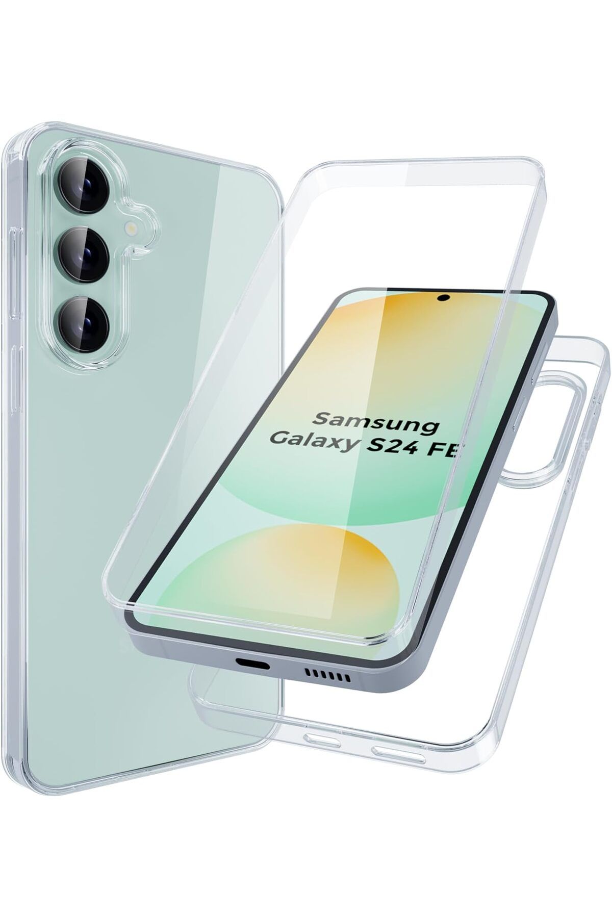 TEKNOMODA Samsung Galaxy A16 Kılıf Şeffaf 360 Ön Arka Korumalı Silikon