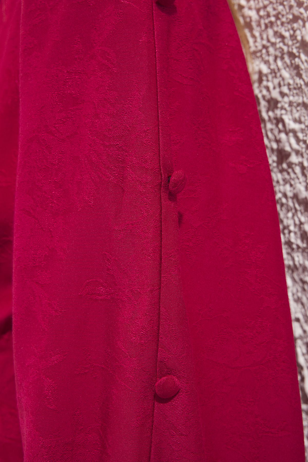 Trendyol Modest-Sukienka z żakardu w kolorze fuksji z kwiatowym wzorem TCTSS24EB00064 3